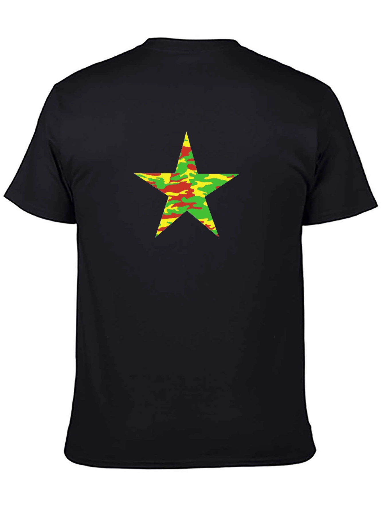 Camo Star Graphic Black T-Shirt