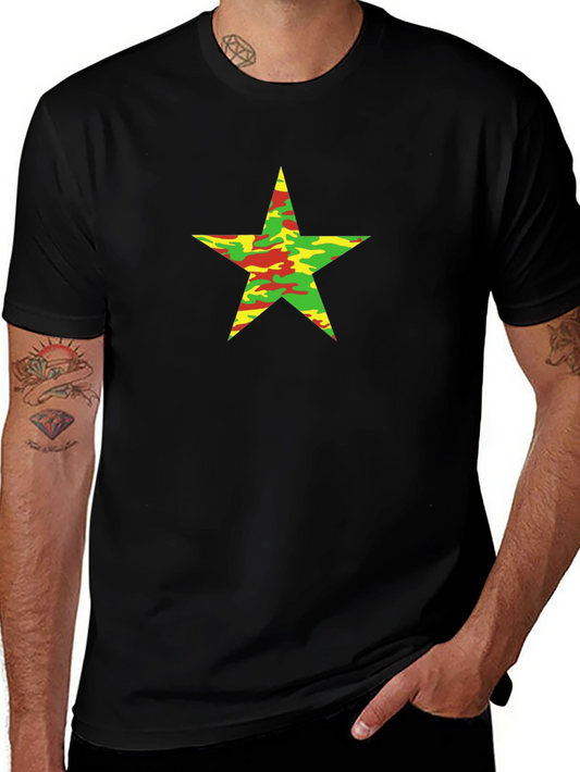 Camo Star Graphic Black T-Shirt