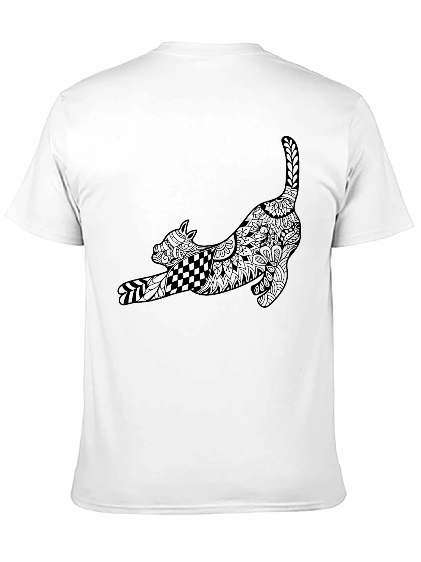 Stylized Cat T-Shirt - Black Graphic Tee