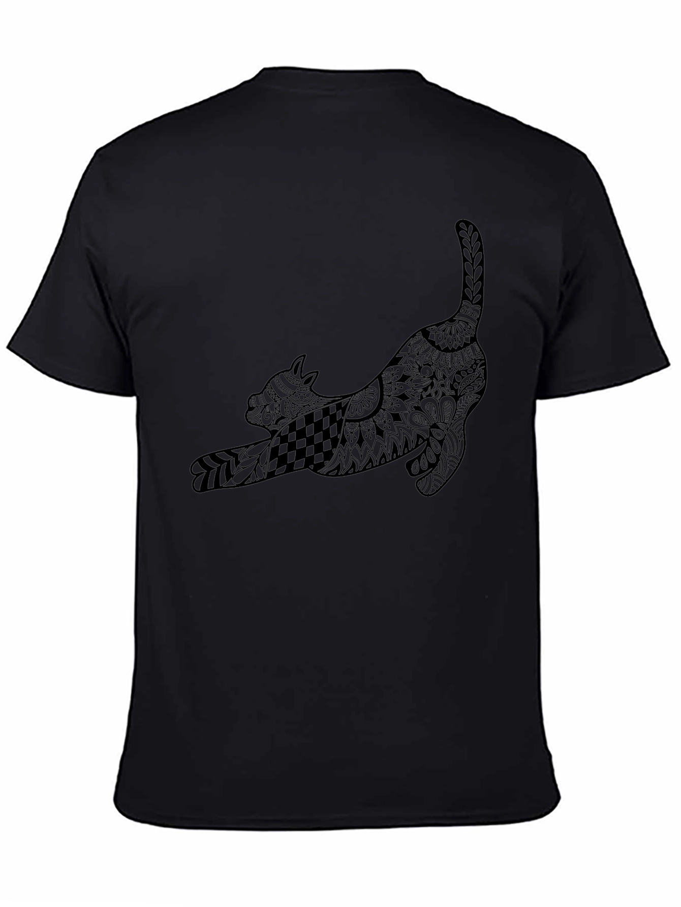 Stylized Cat T-Shirt - Black Graphic Tee