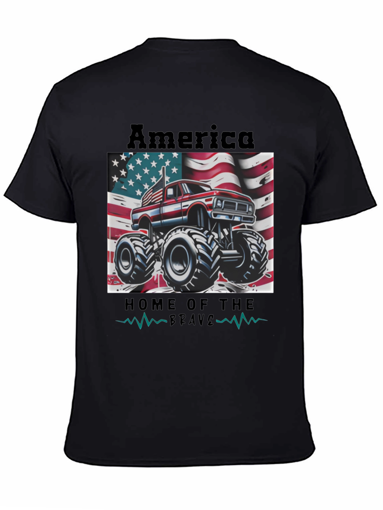 America Home of the Brave Monster Truck Tee