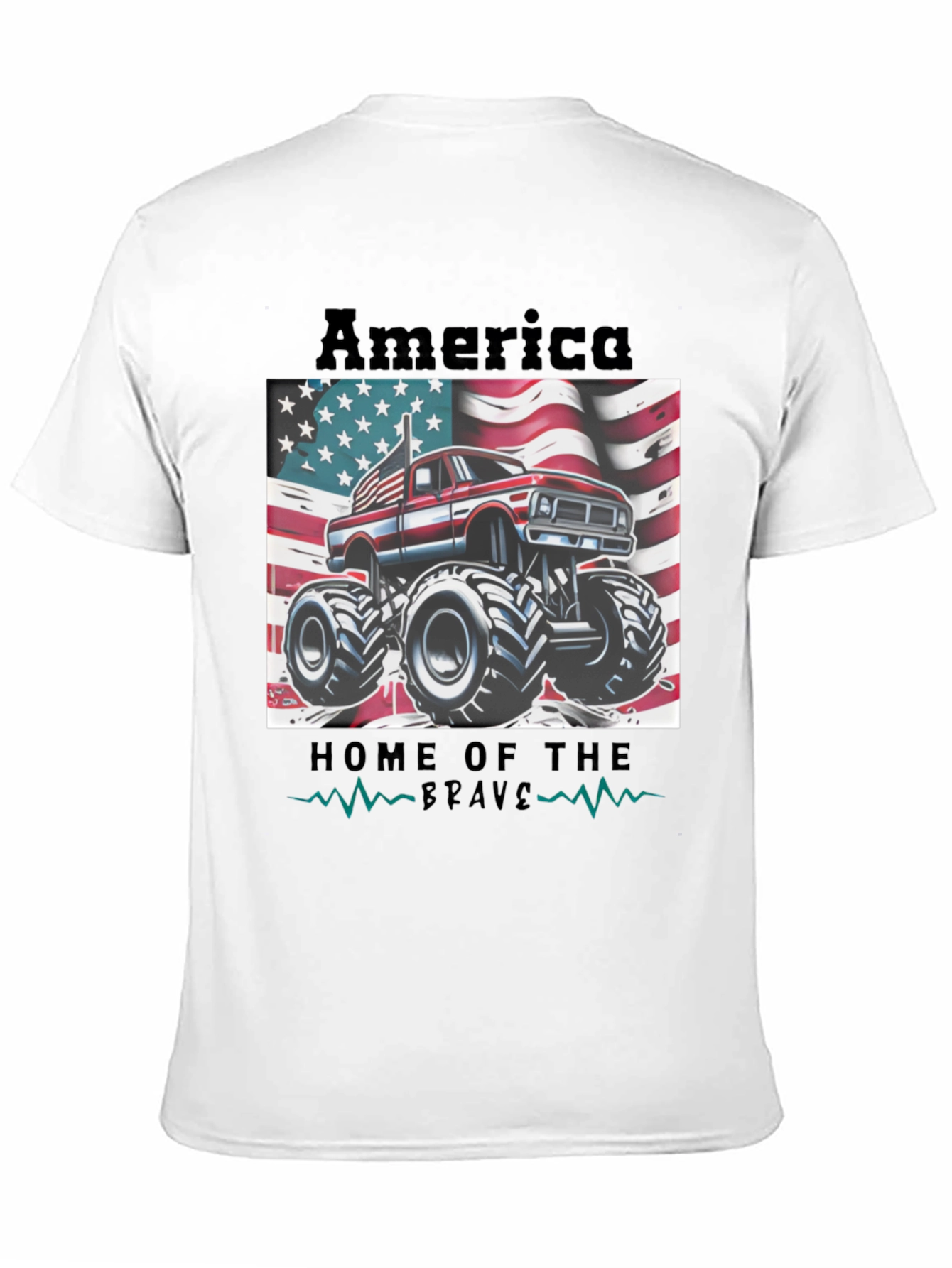 America Home of the Brave Monster Truck Tee