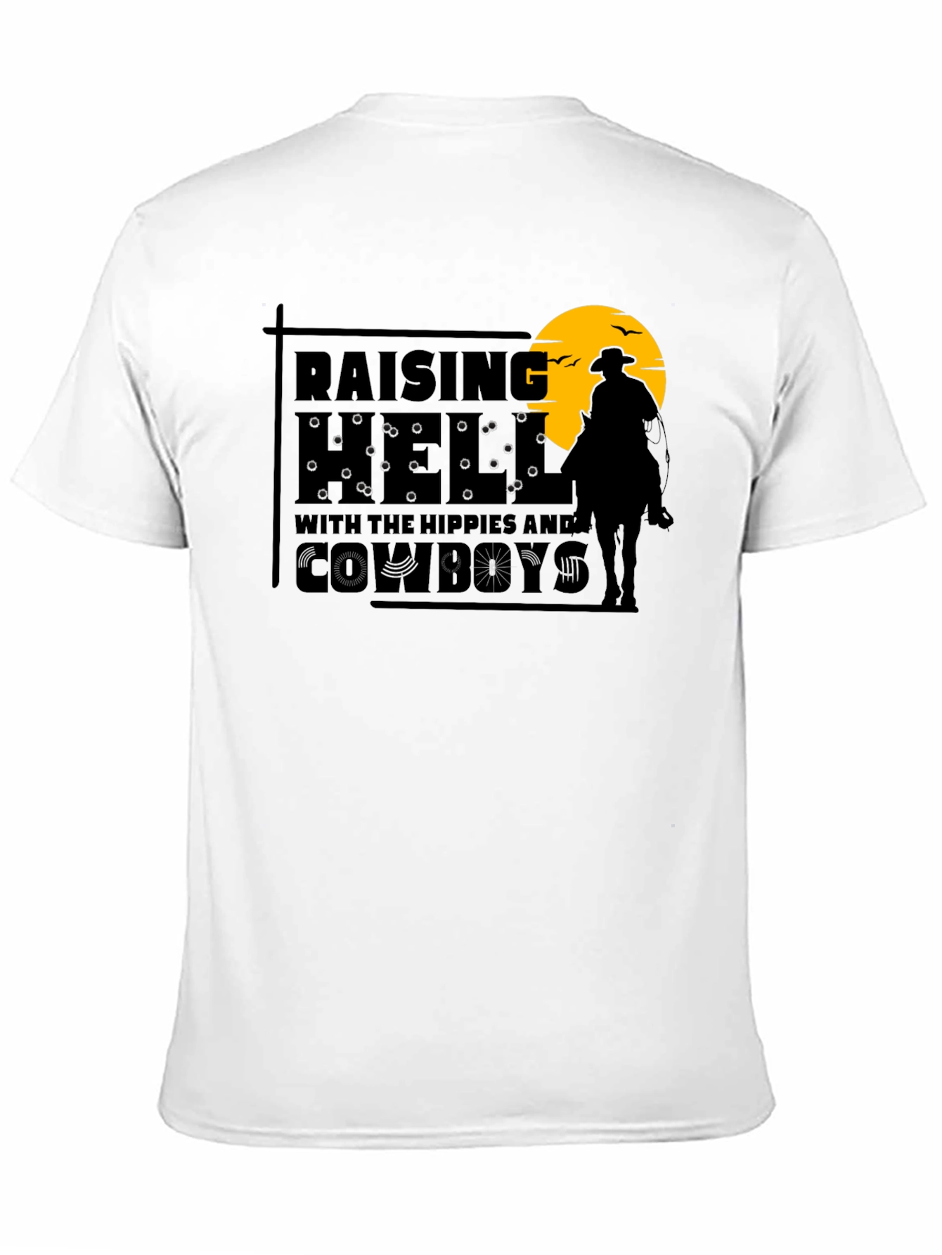 Raising Hell Hippies Cowboys Graphic Tee