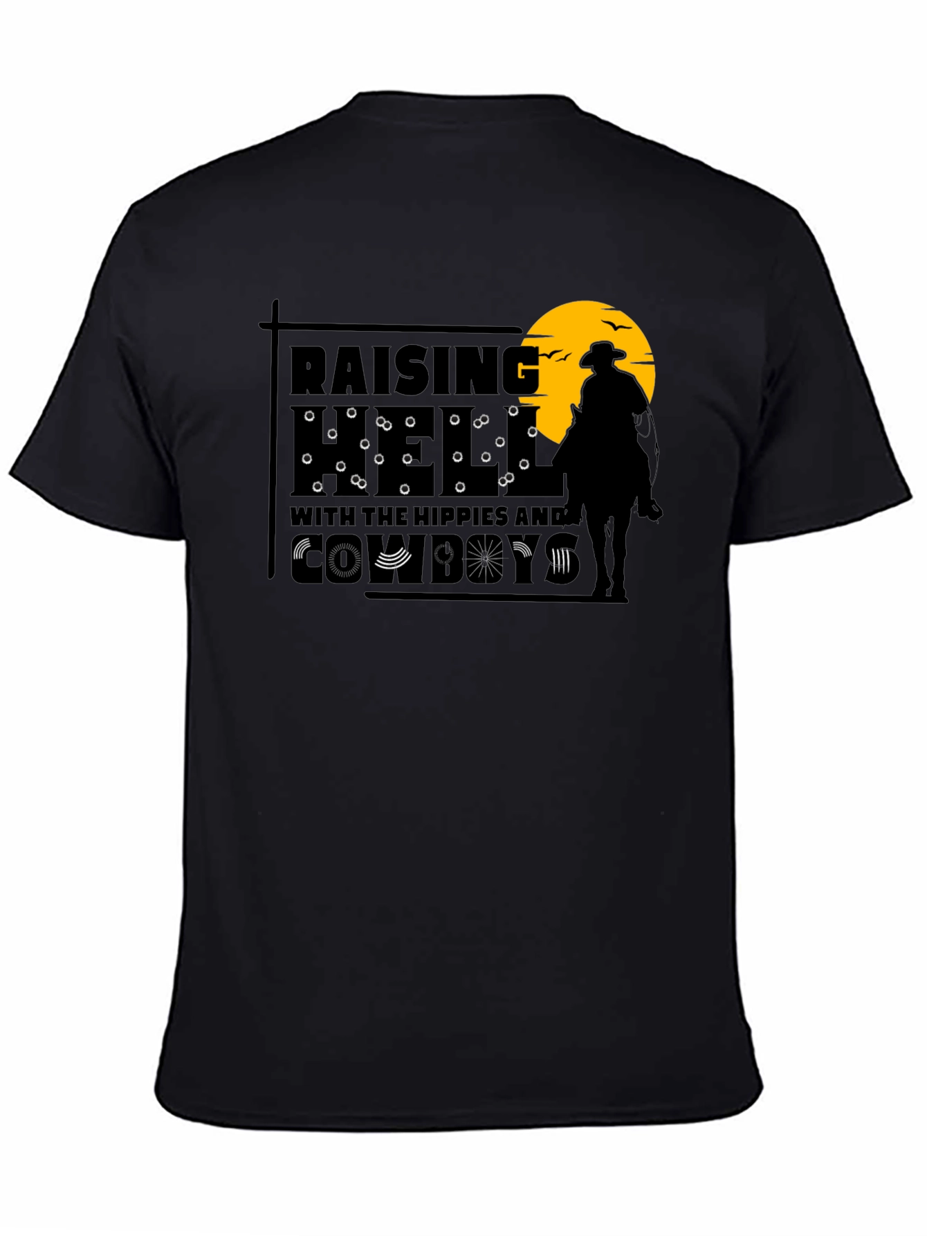 Raising Hell Hippies Cowboys Graphic Tee