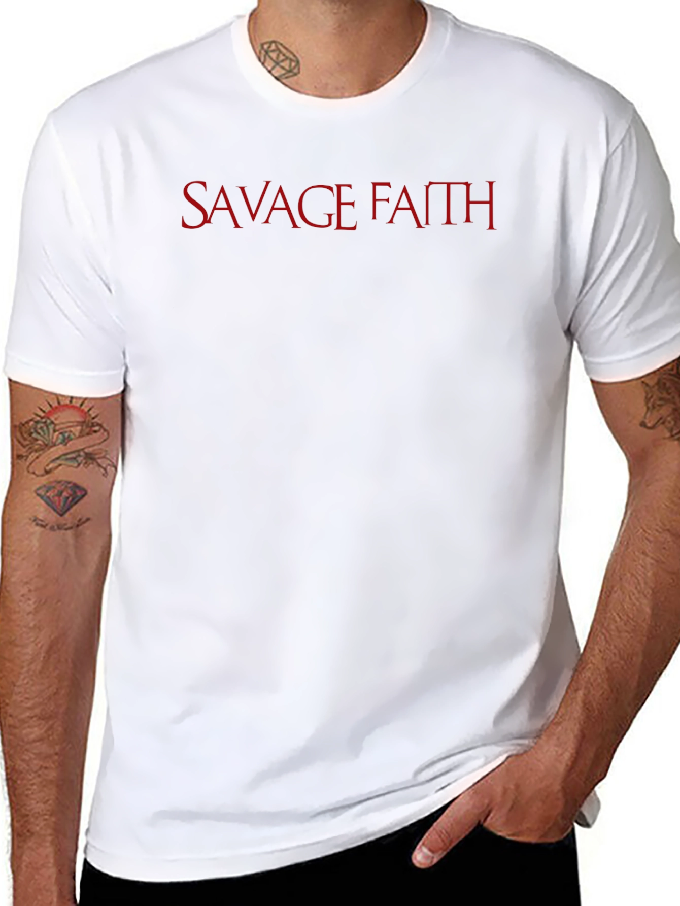 Savage Faith Graphic Tee - Red Letter Print