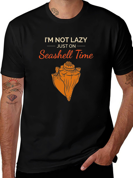 Seashell Time Graphic T-Shirt - Lazy Humor Tee