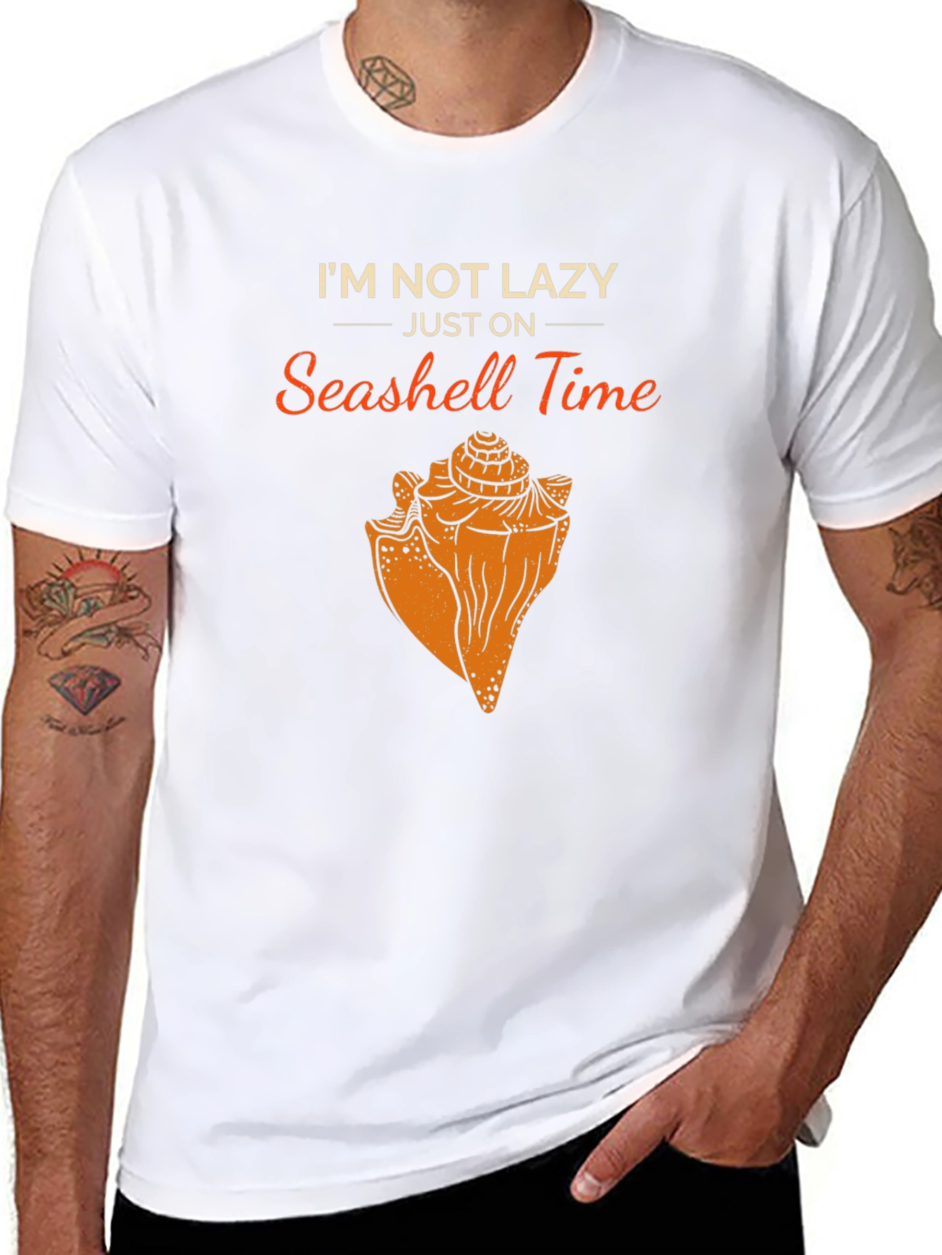 Seashell Time Graphic T-Shirt - Lazy Humor Tee