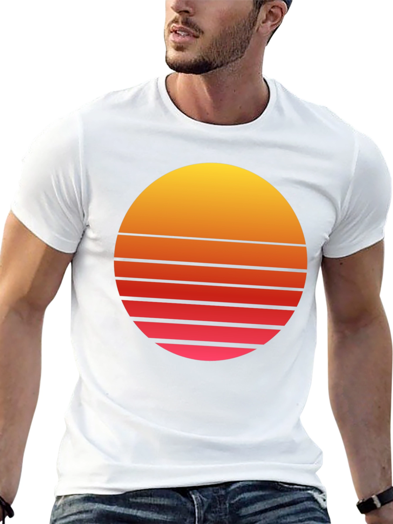 Retro Sunset Graphic Tee - Soft Cotton Blend