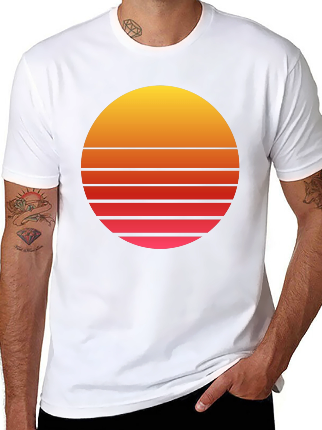 Retro Sunset Graphic Tee - Soft Cotton Blend