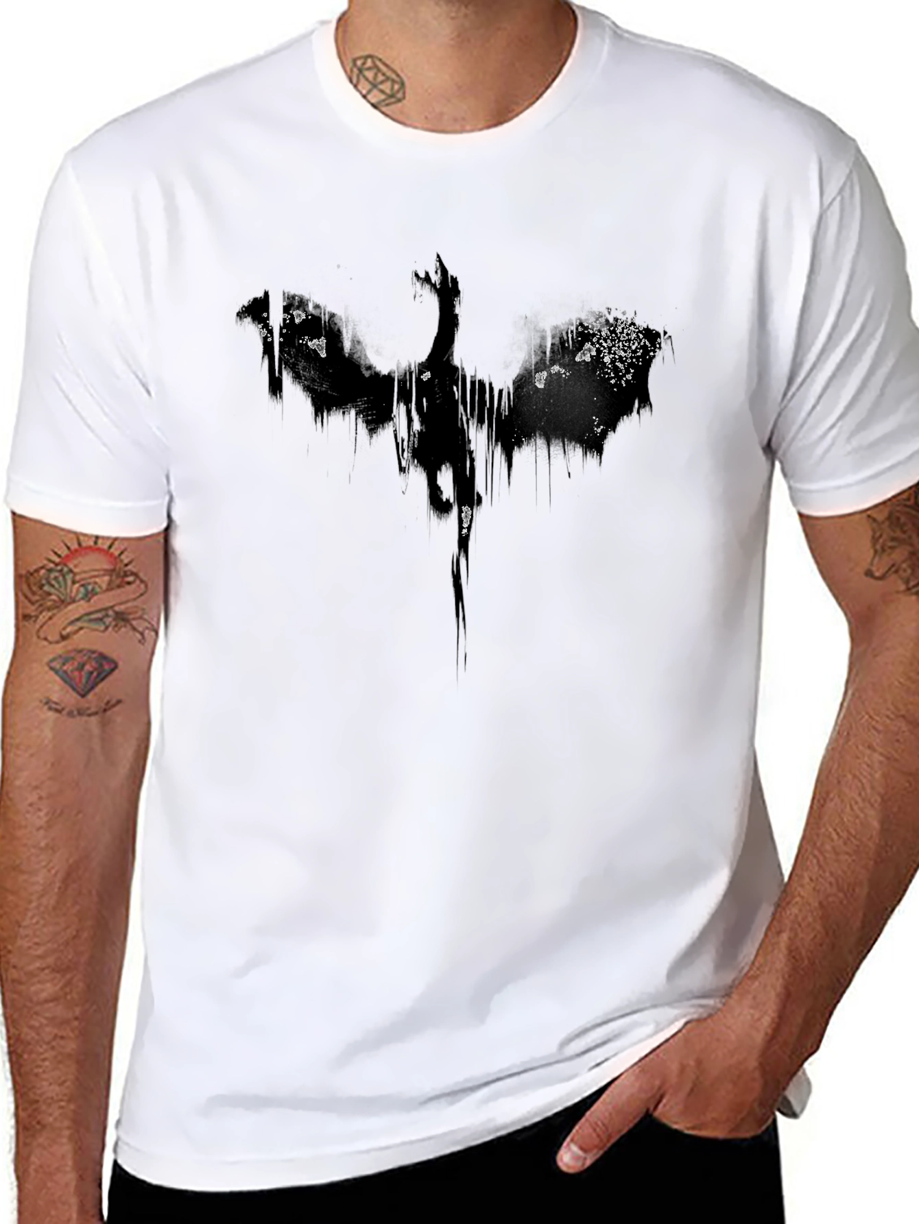 Abstract Dragon Black Graphic Tee