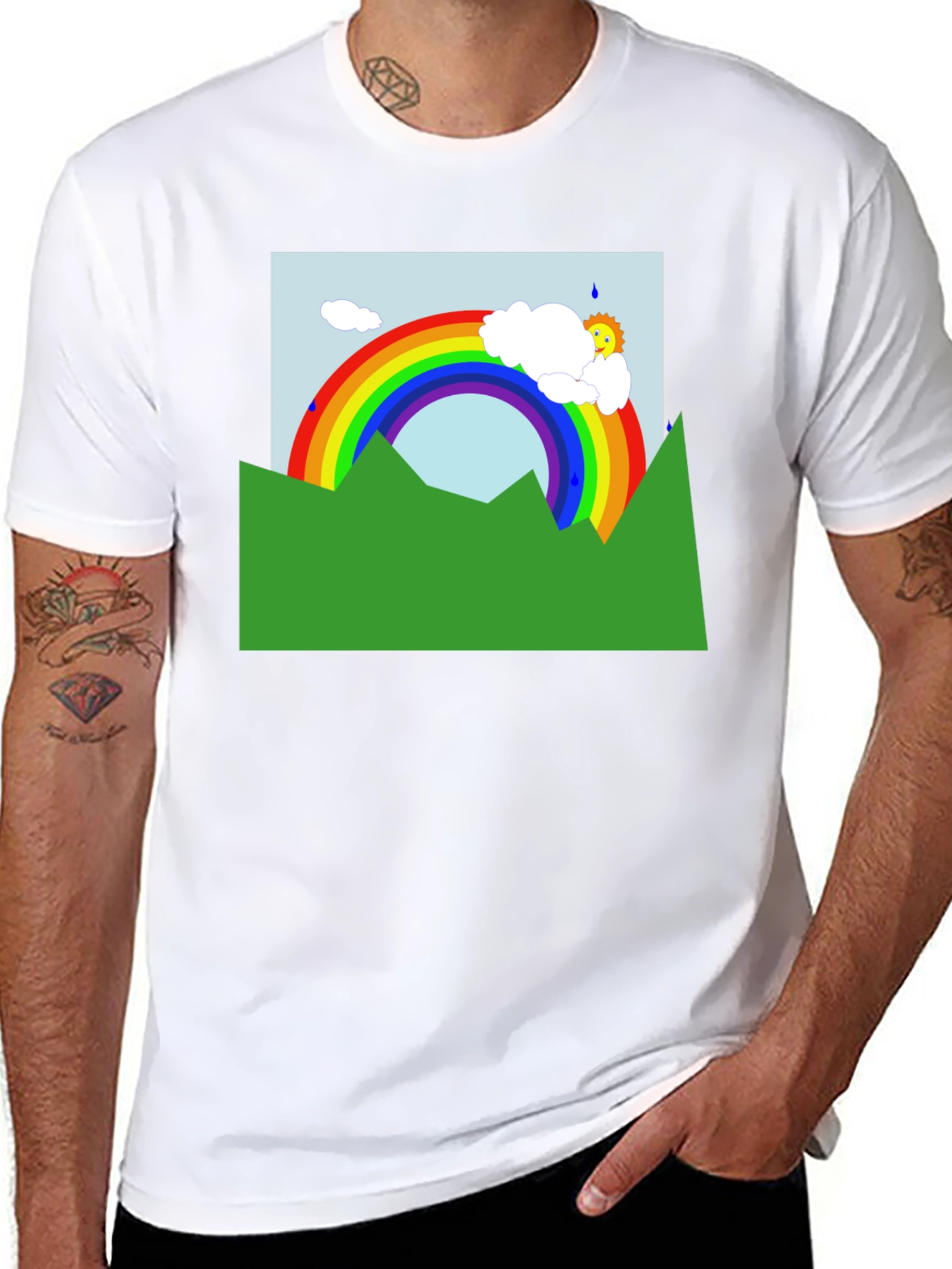 Rainbow Graphic Black T-Shirt
