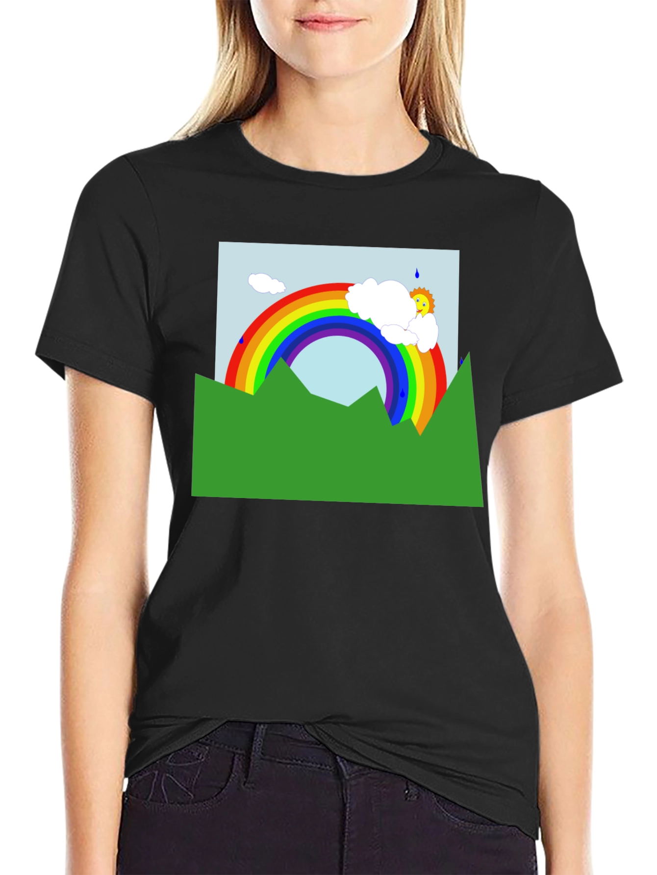 Rainbow Graphic Black T-Shirt