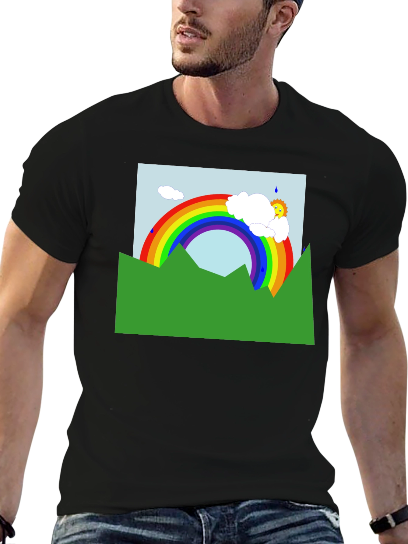 Rainbow Graphic Black T-Shirt