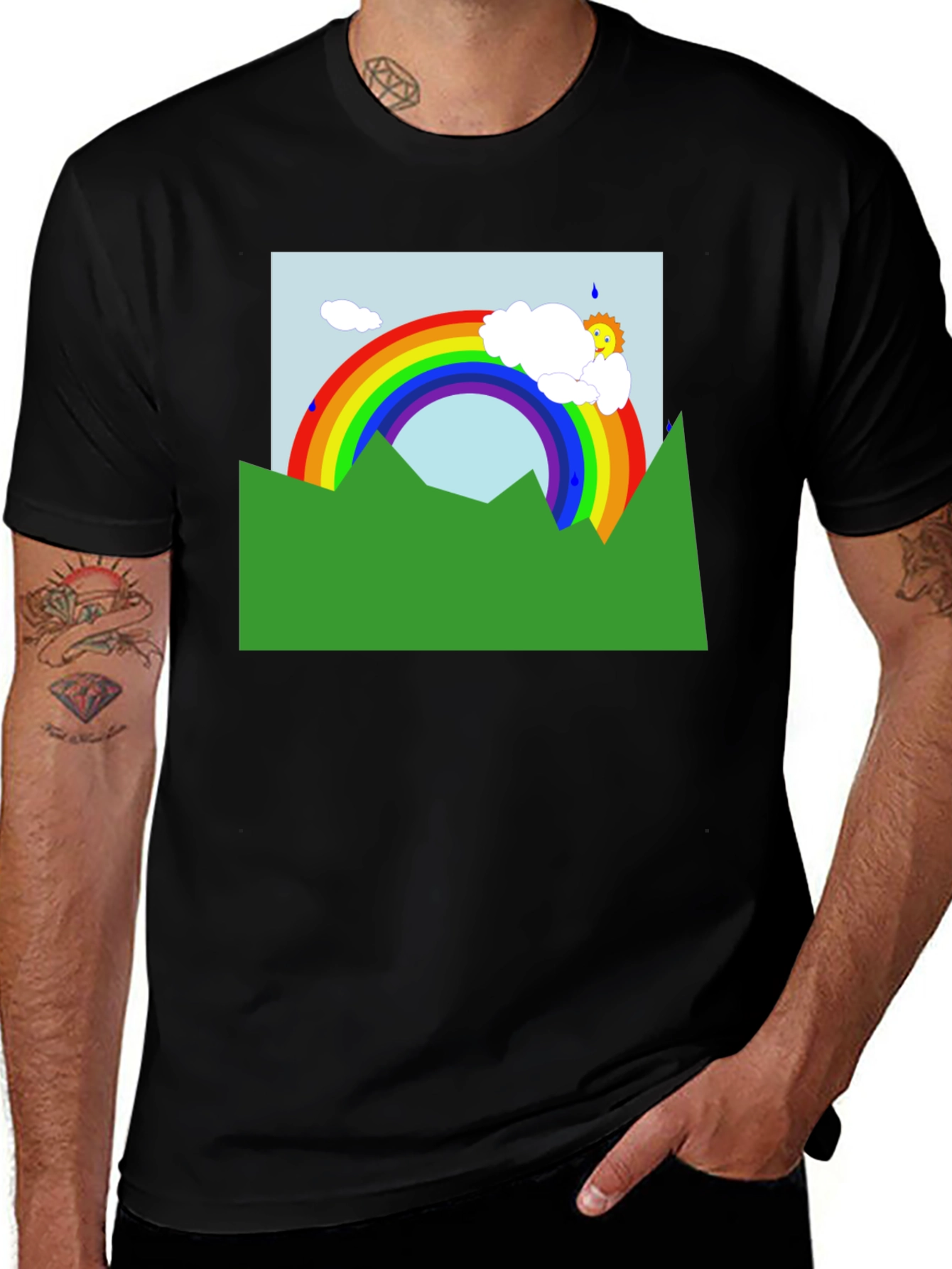 Rainbow Graphic Black T-Shirt
