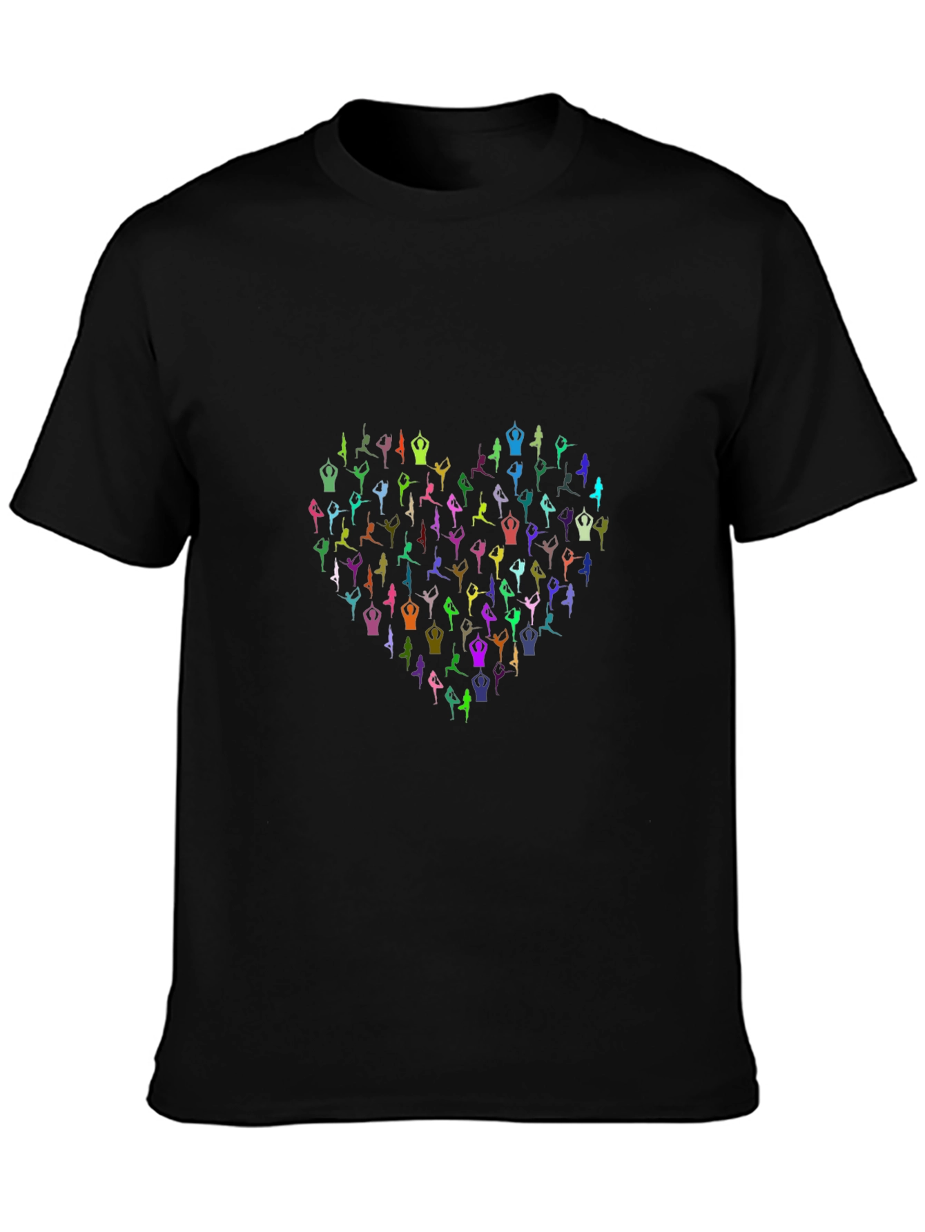 Yoga Heart Graphic Black T-Shirt