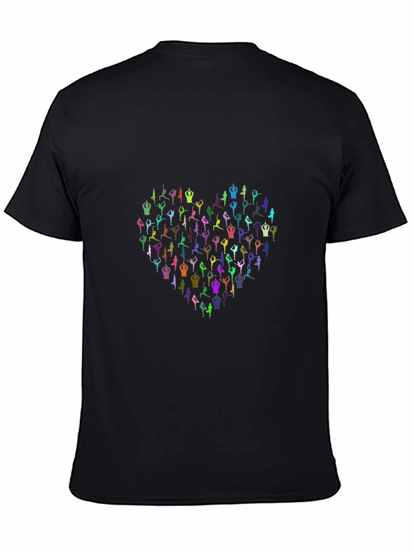 Yoga Heart Graphic Black T-Shirt