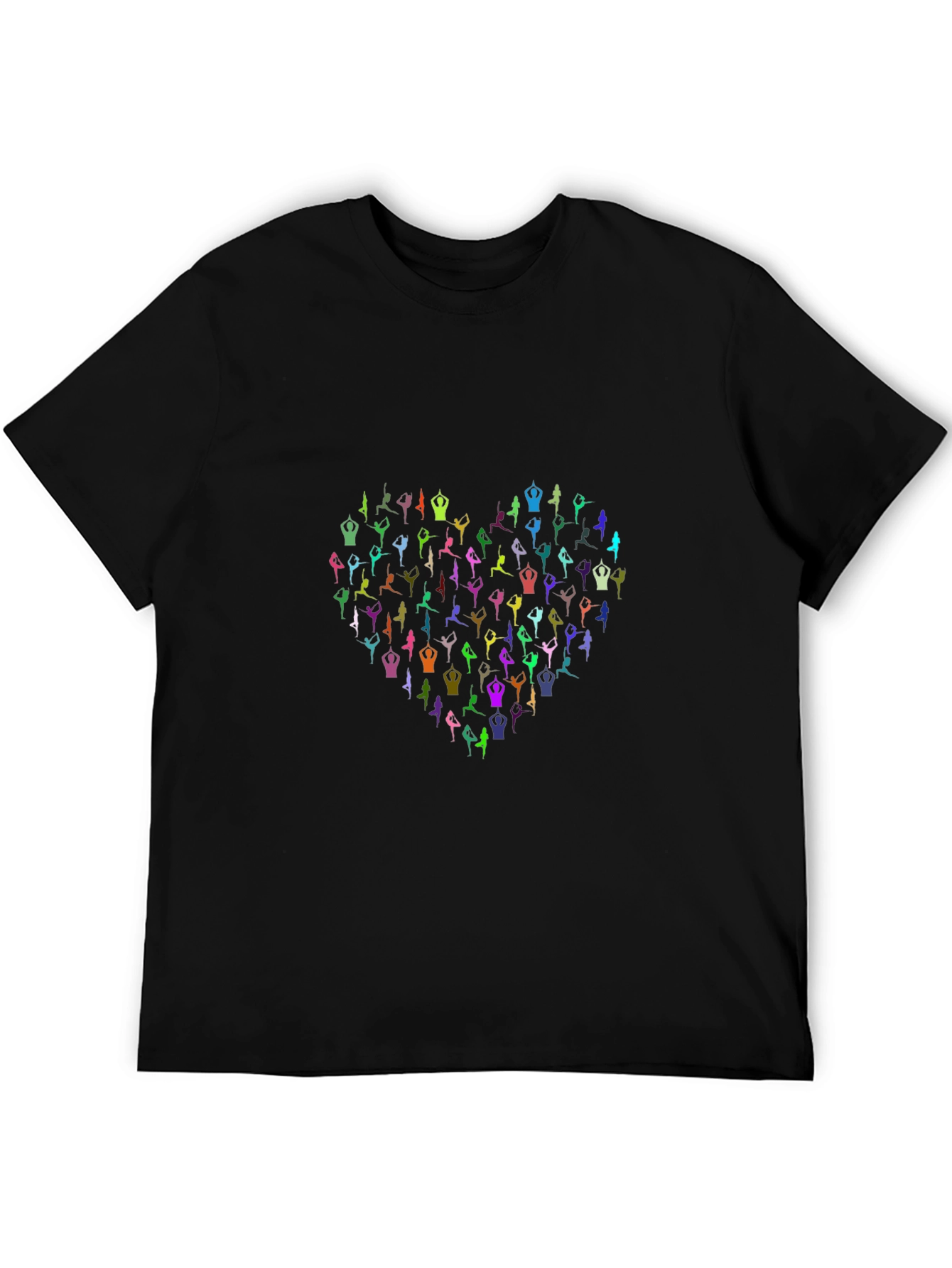 Yoga Heart Graphic Black T-Shirt