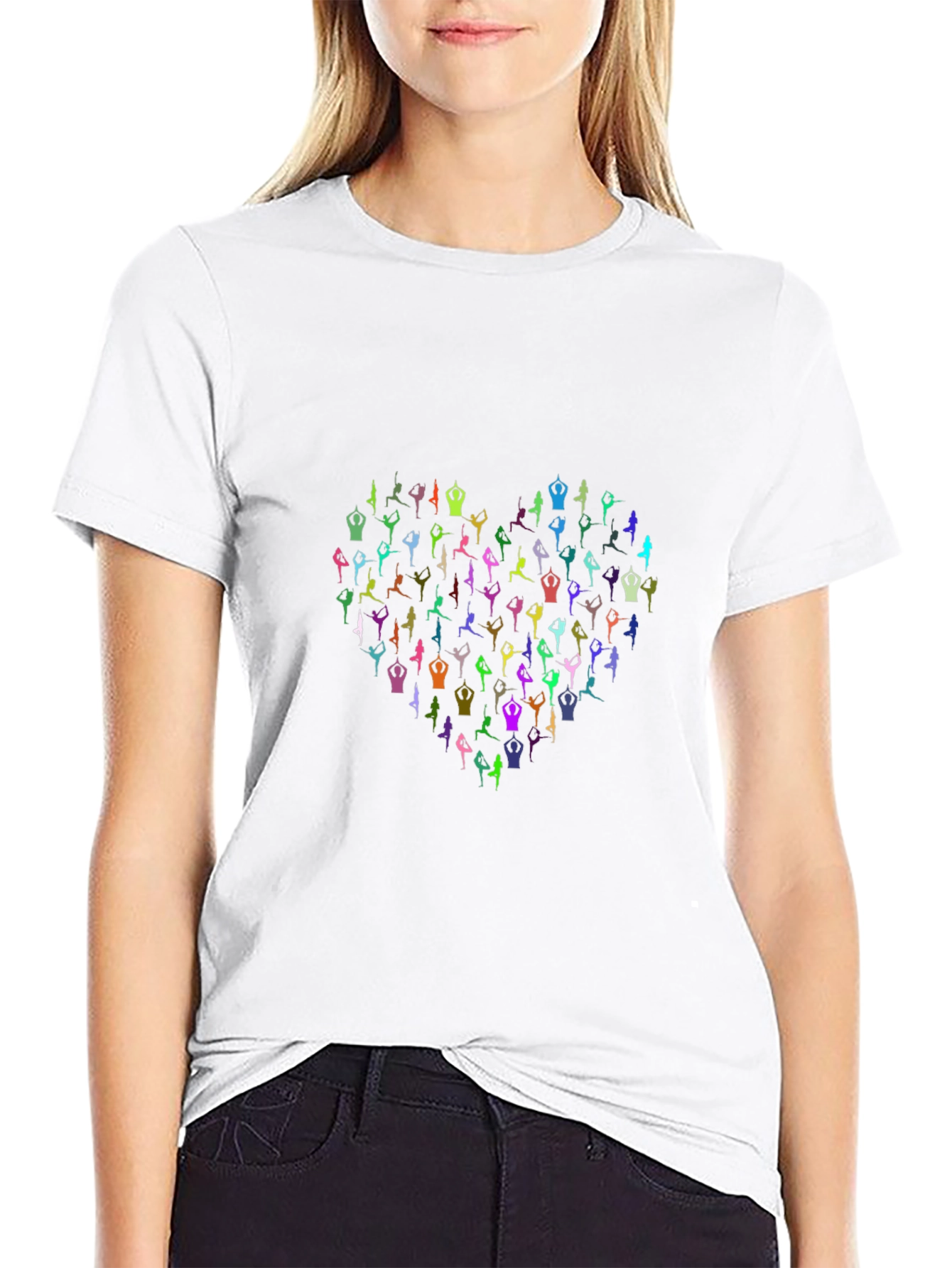 Yoga Heart Graphic Black T-Shirt