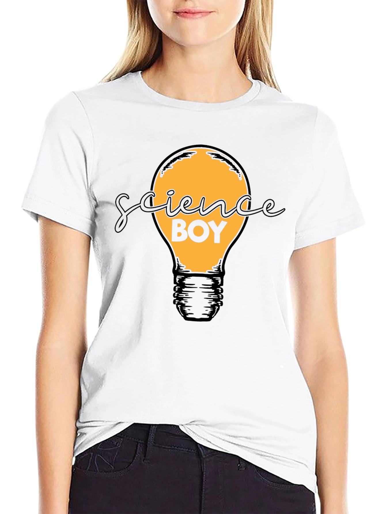 Science Boy Light Bulb Graphic T-Shirt