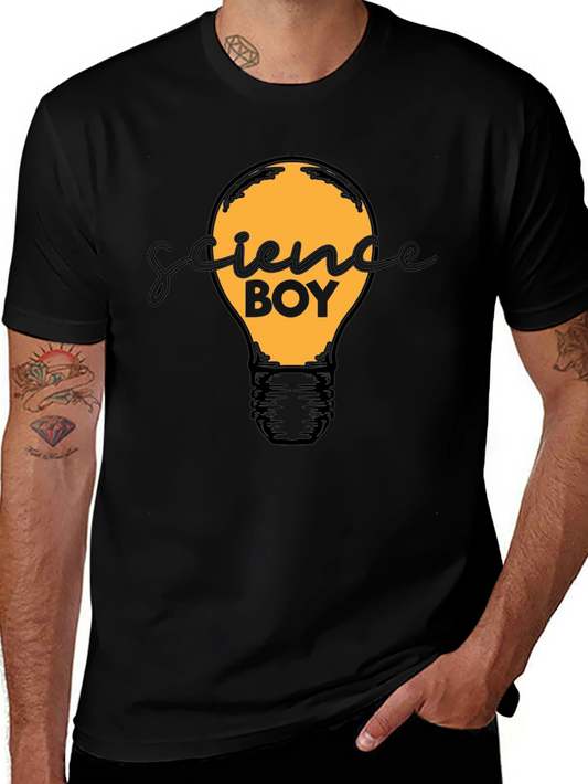 Science Boy Light Bulb Graphic T-Shirt
