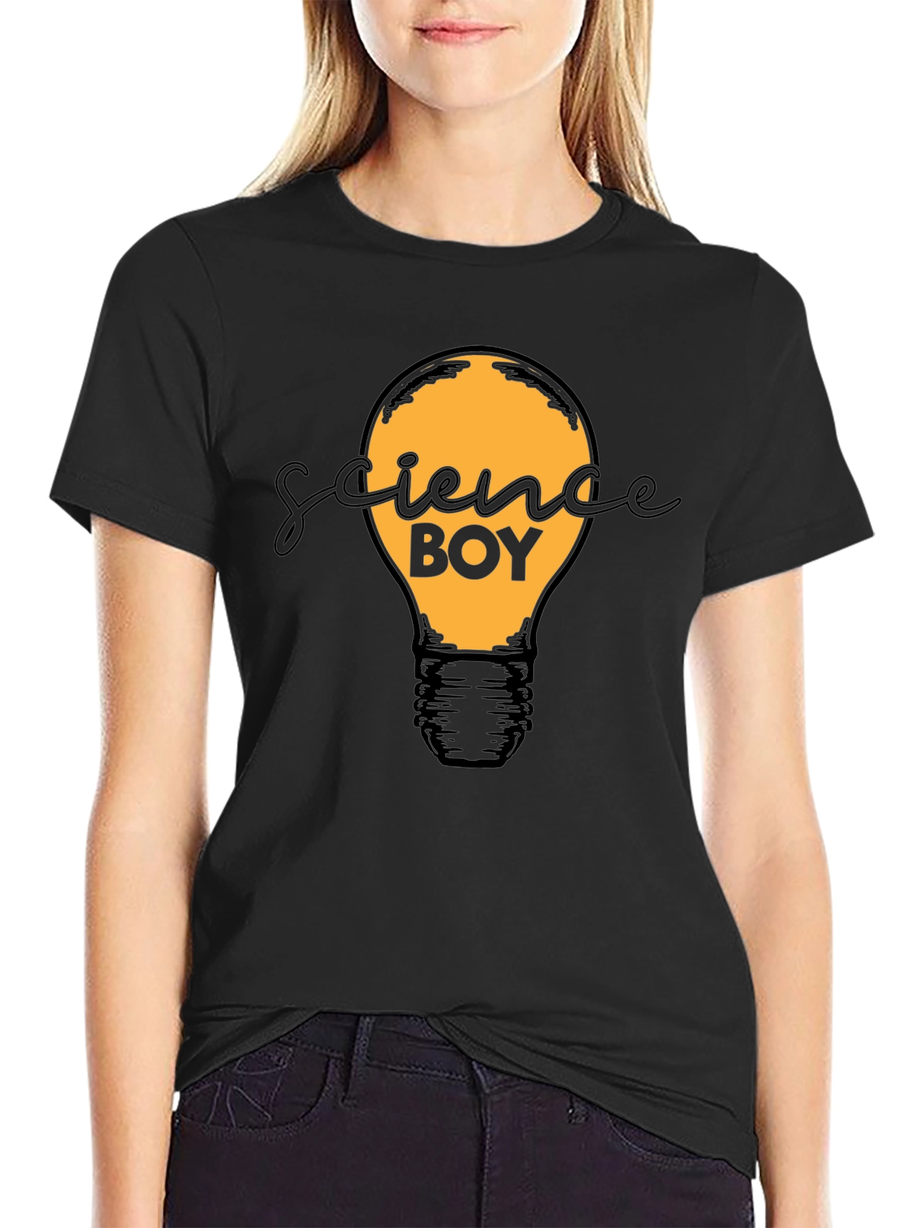 Science Boy Light Bulb Graphic T-Shirt