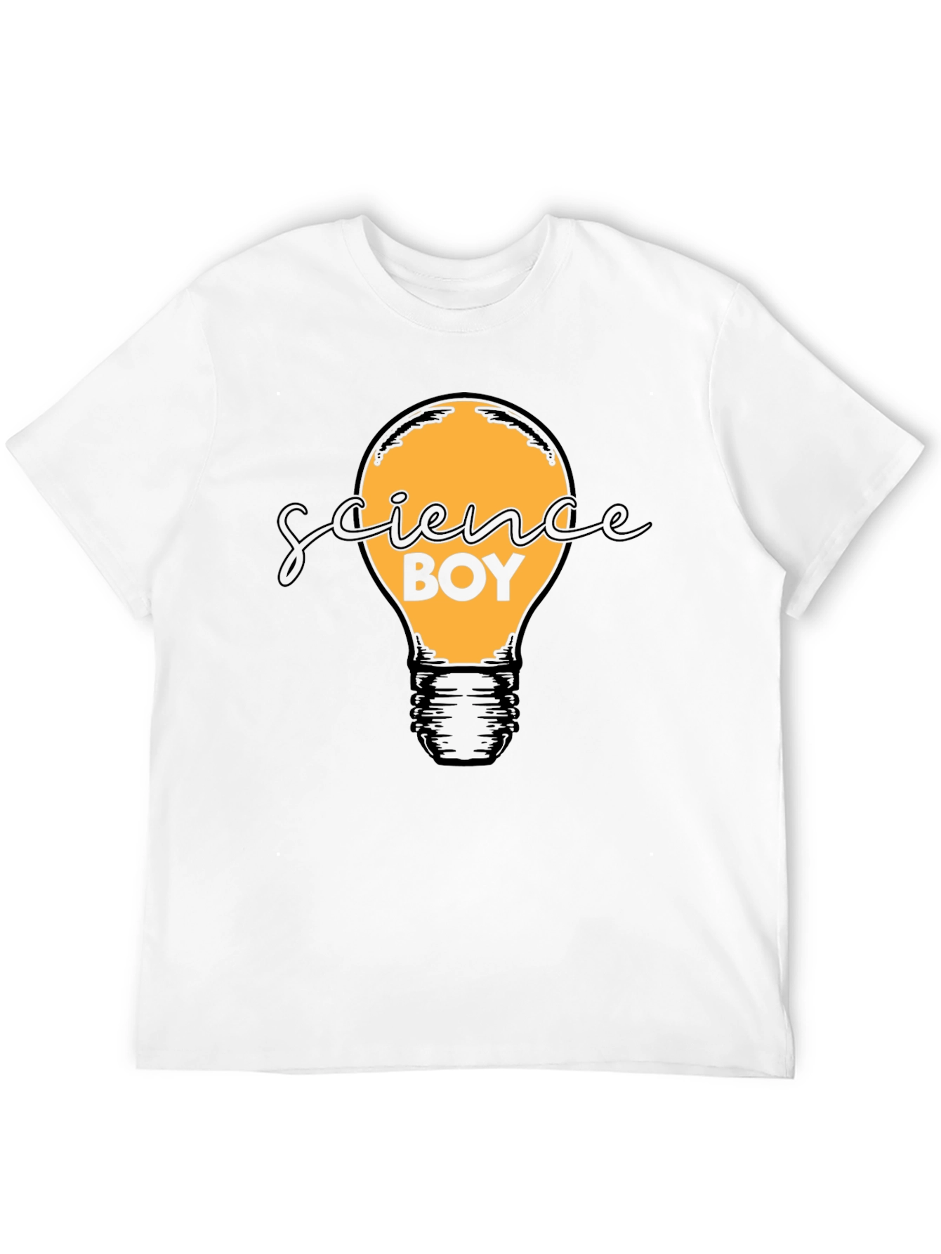Science Boy Light Bulb Graphic T-Shirt