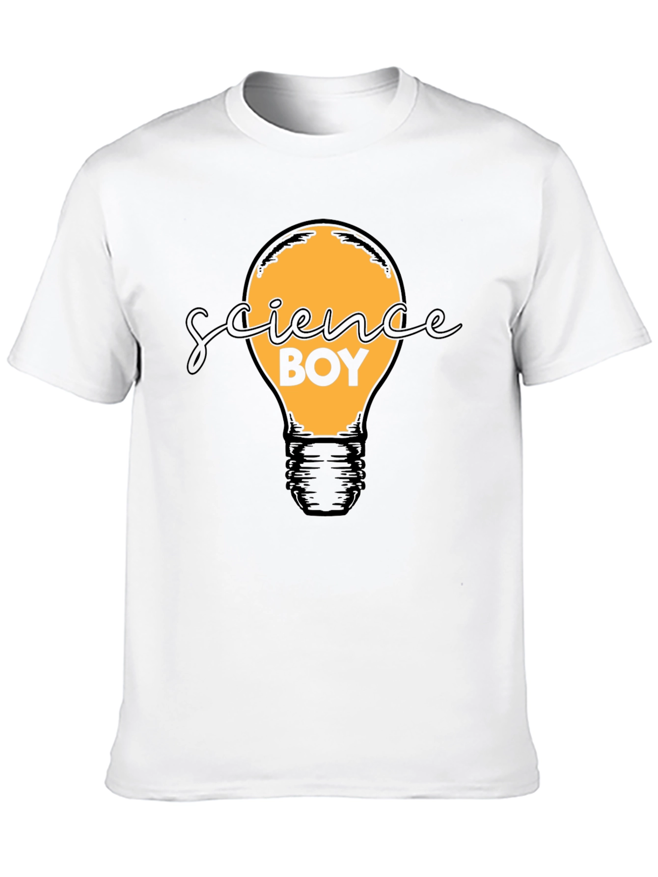 Science Boy Light Bulb Graphic T-Shirt