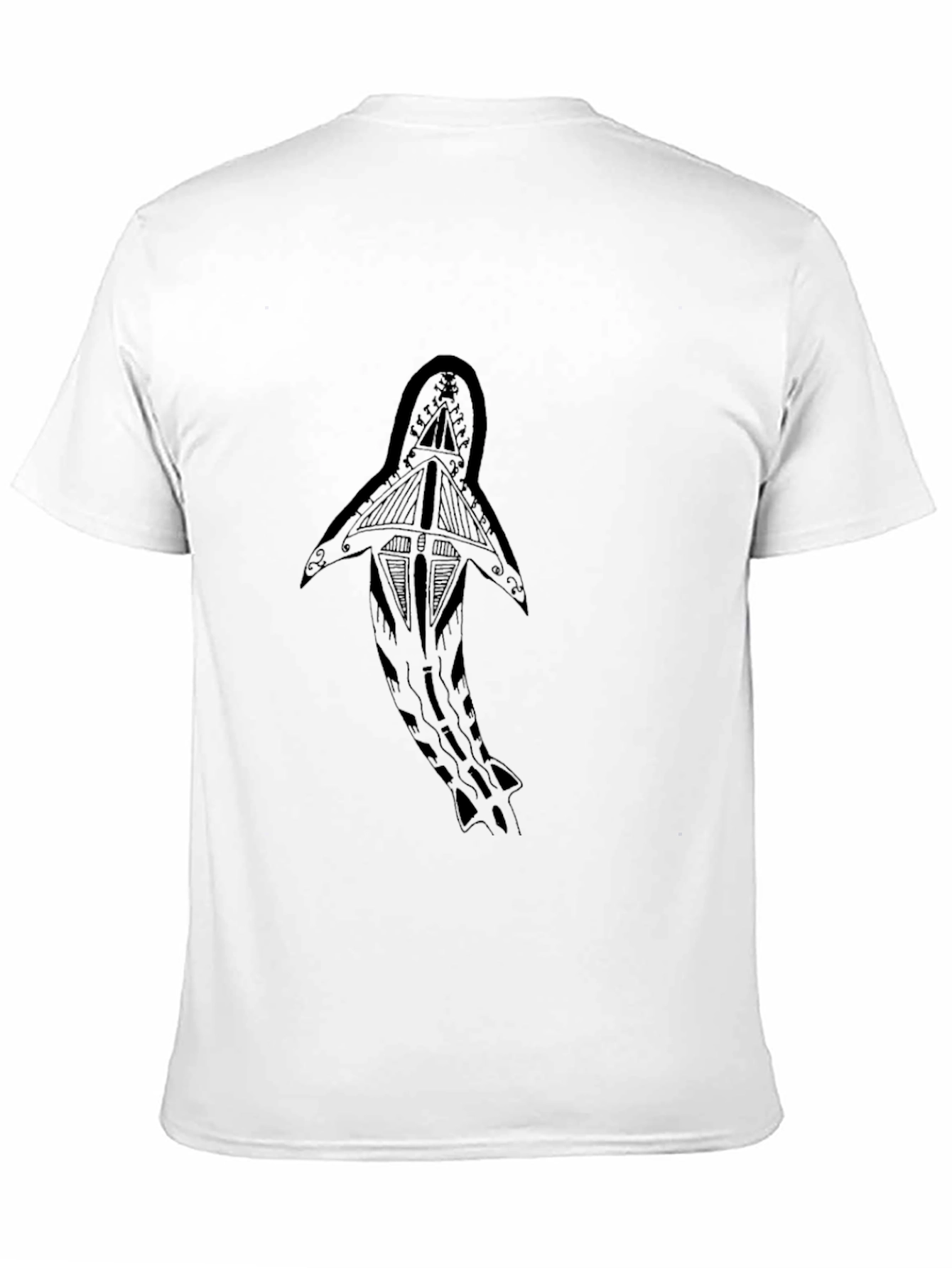 Shark Tribal Art Black T-Shirt