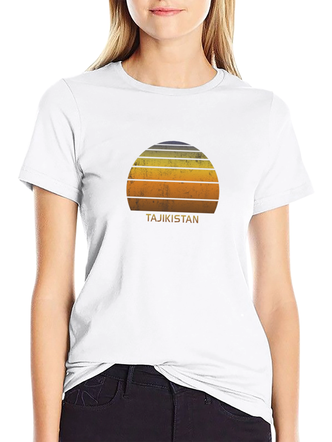 Tajikistan Retro Sunset T-Shirt