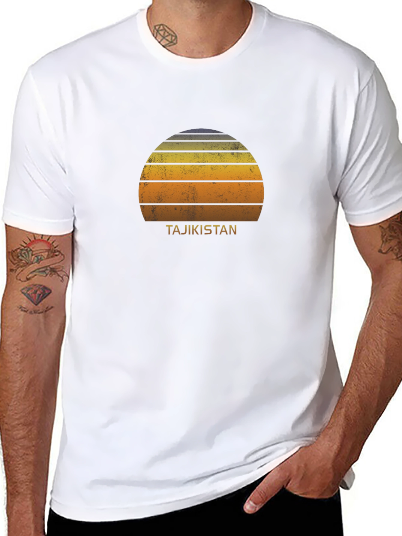 Tajikistan Retro Sunset T-Shirt