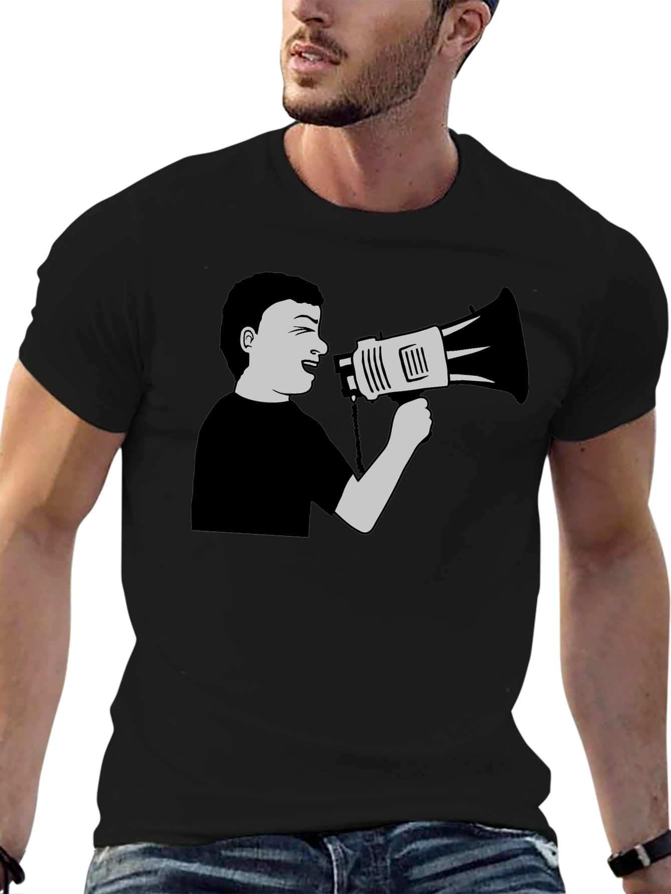 Shout Out Loud Graphic Tee - Black Cotton