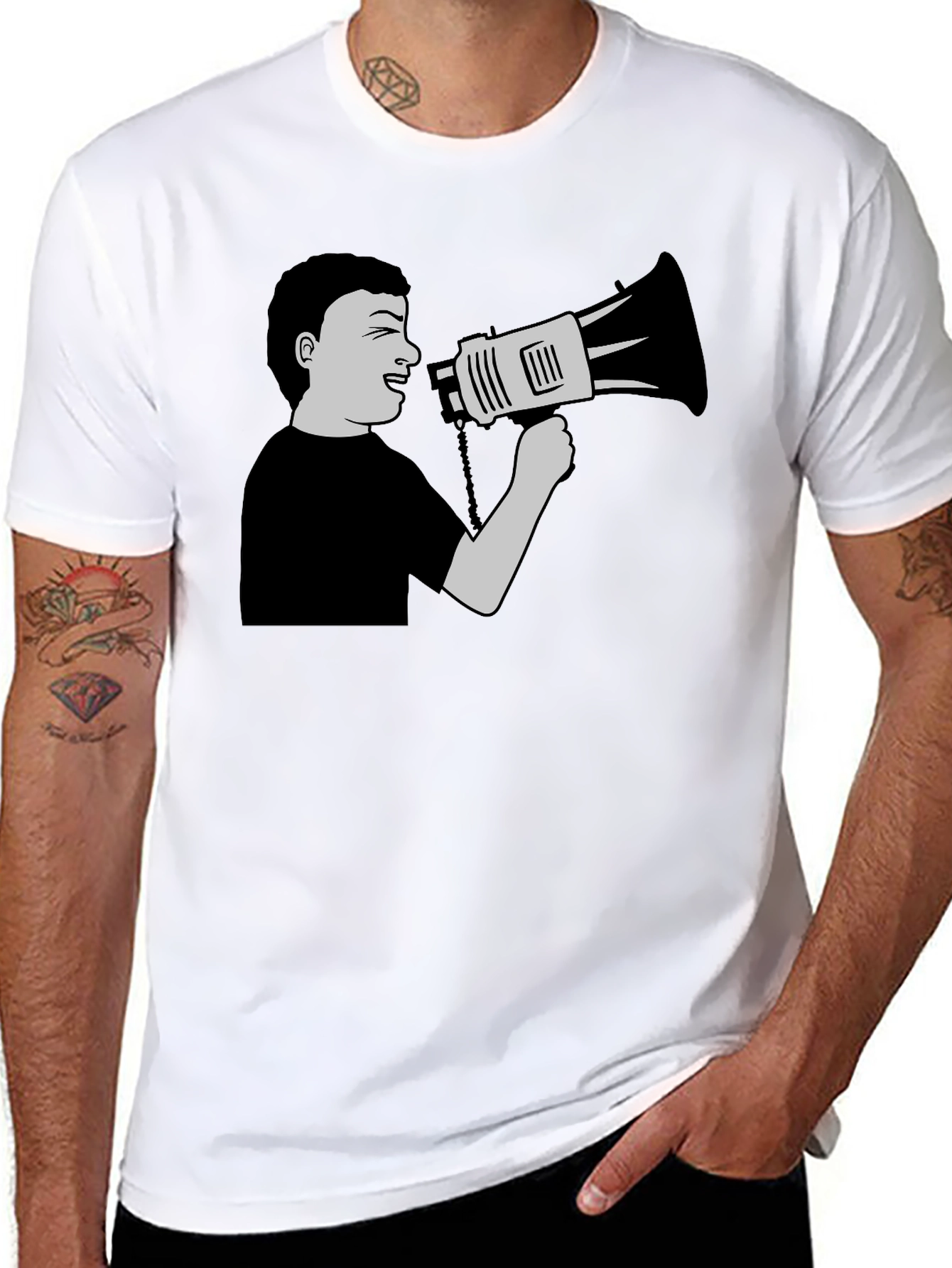Shout Out Loud Graphic Tee - Black Cotton