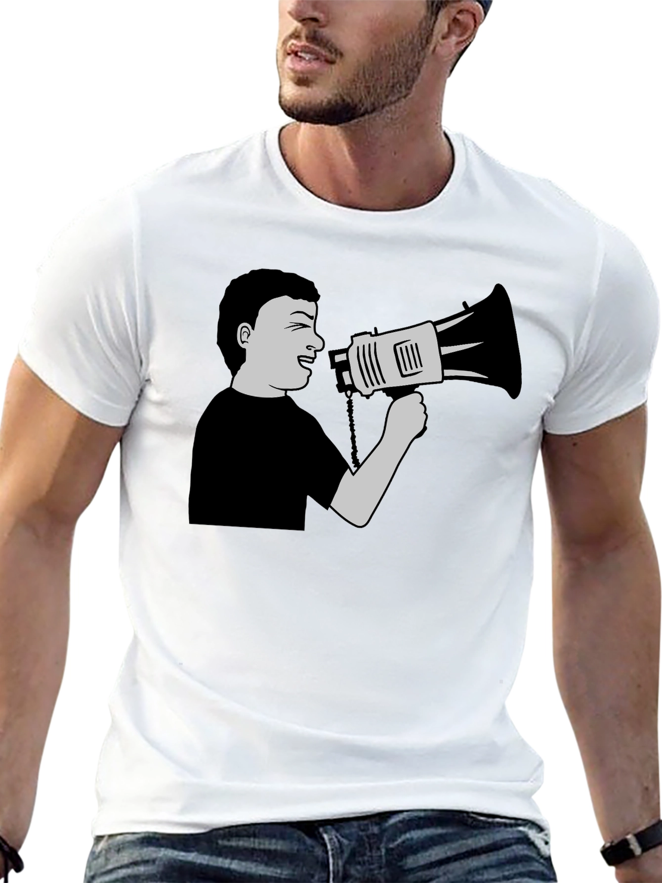 Shout Out Loud Graphic Tee - Black Cotton