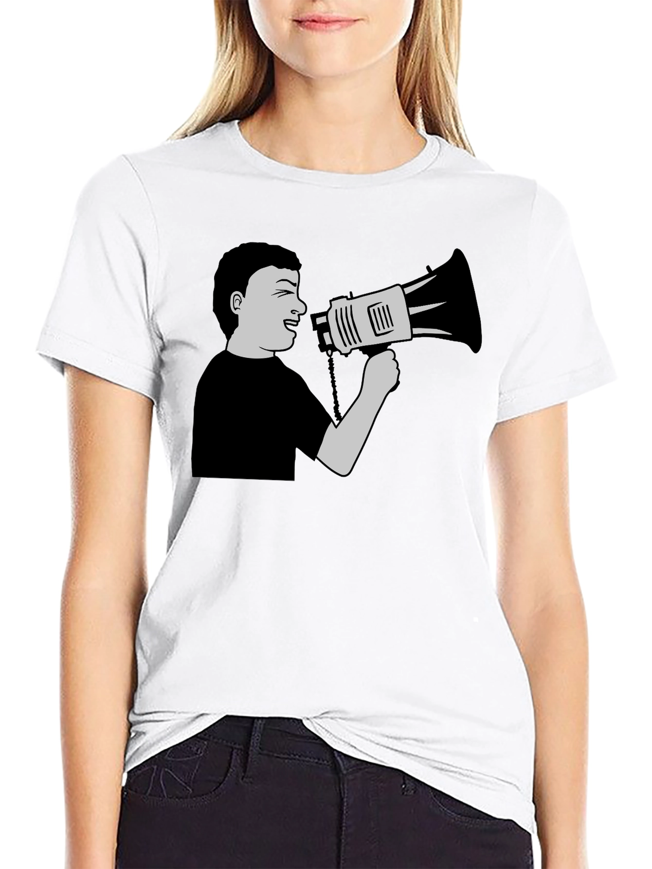 Shout Out Loud Graphic Tee - Black Cotton