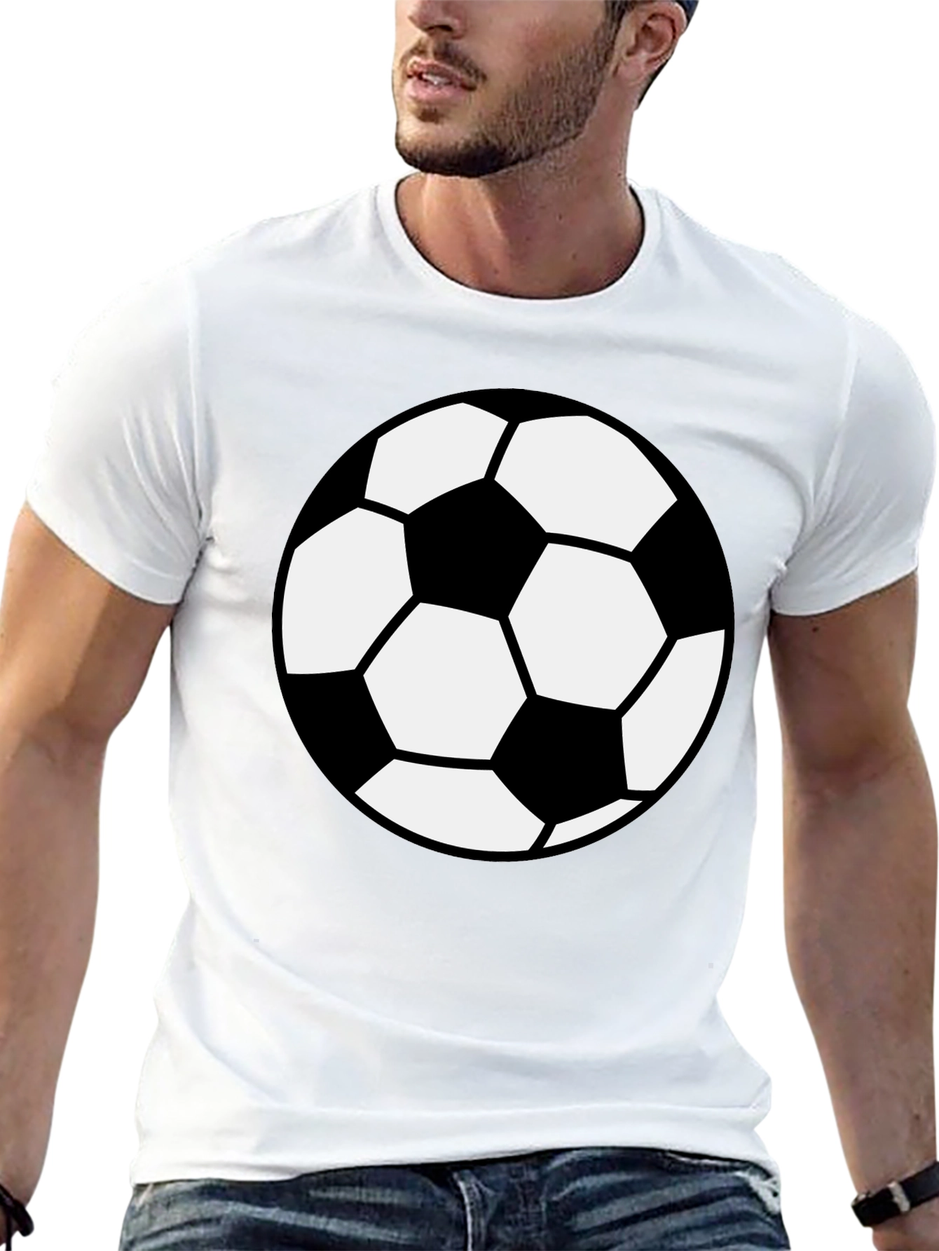 Soccer Ball Graphic T-Shirt - Black