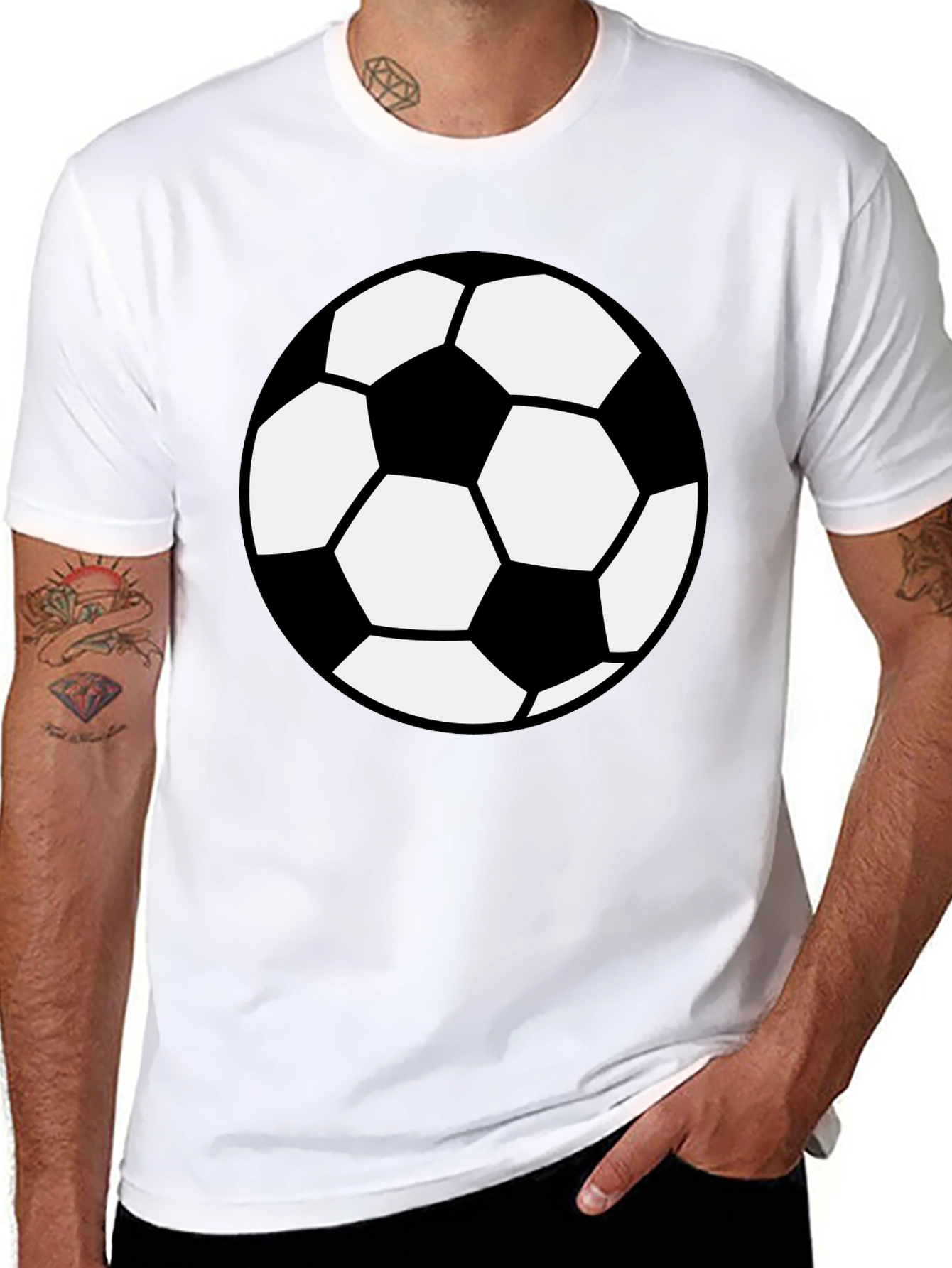 Soccer Ball Graphic T-Shirt - Black