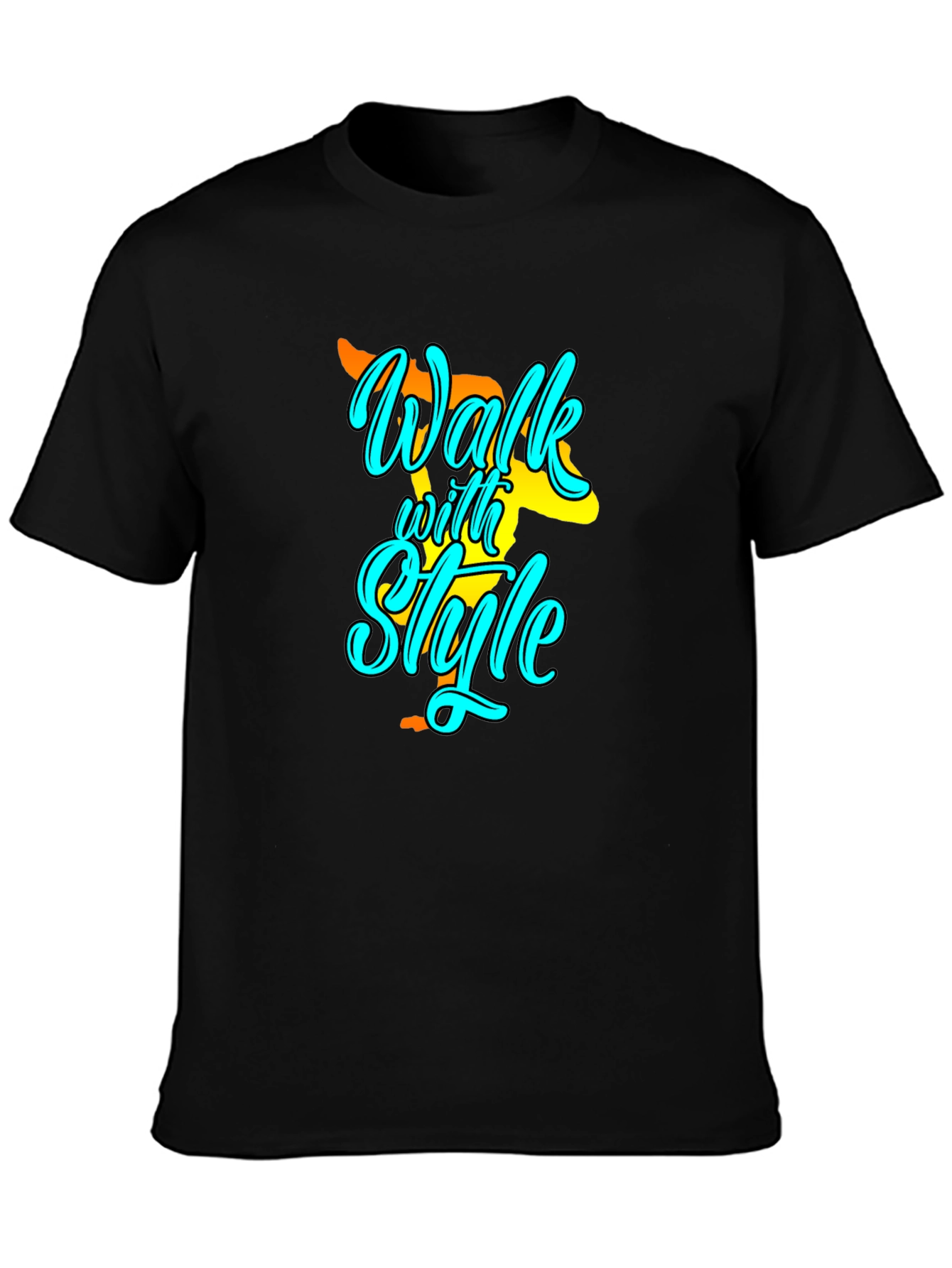 Walk with Style Black T-Shirt