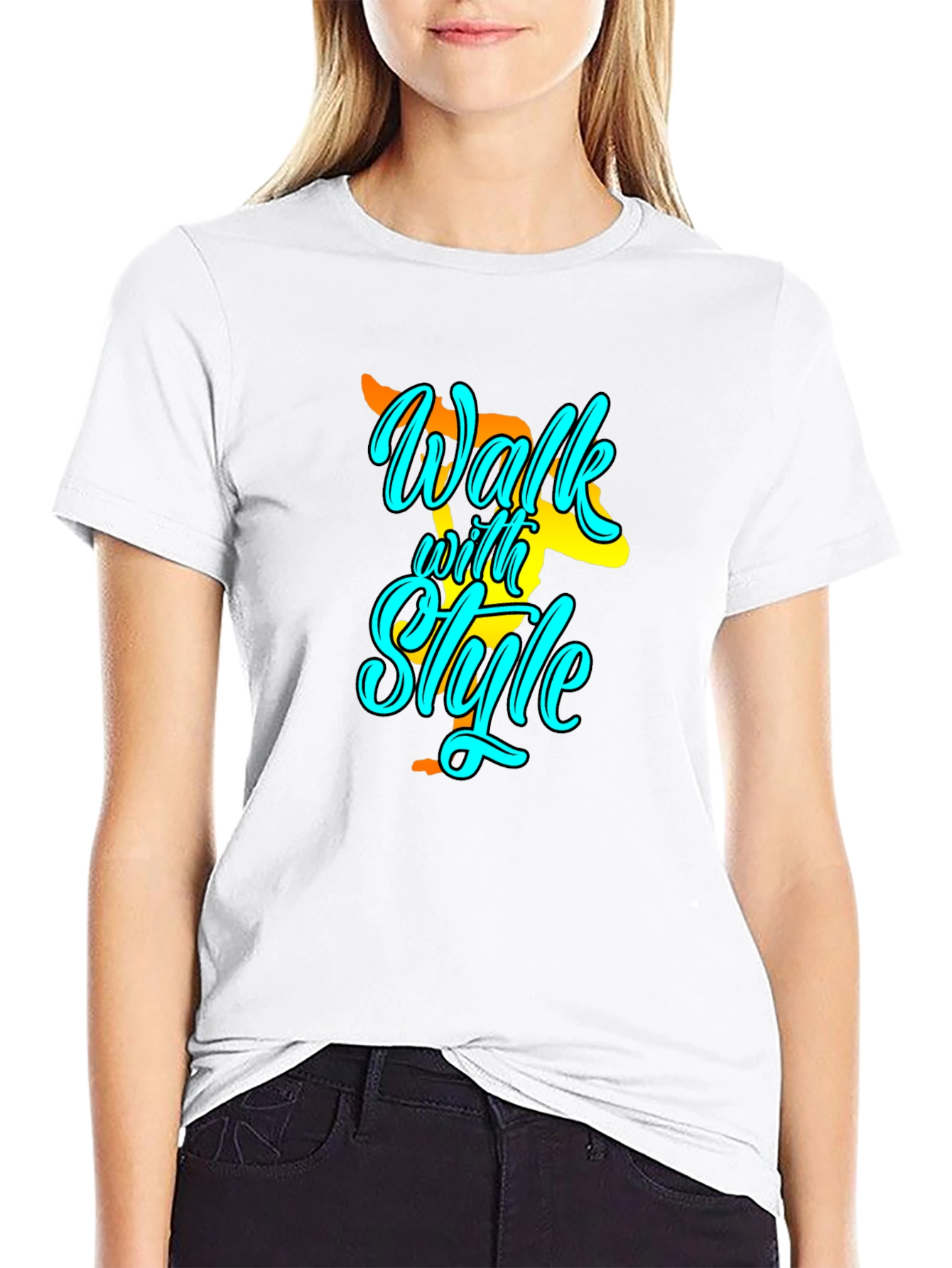 Walk with Style Black T-Shirt