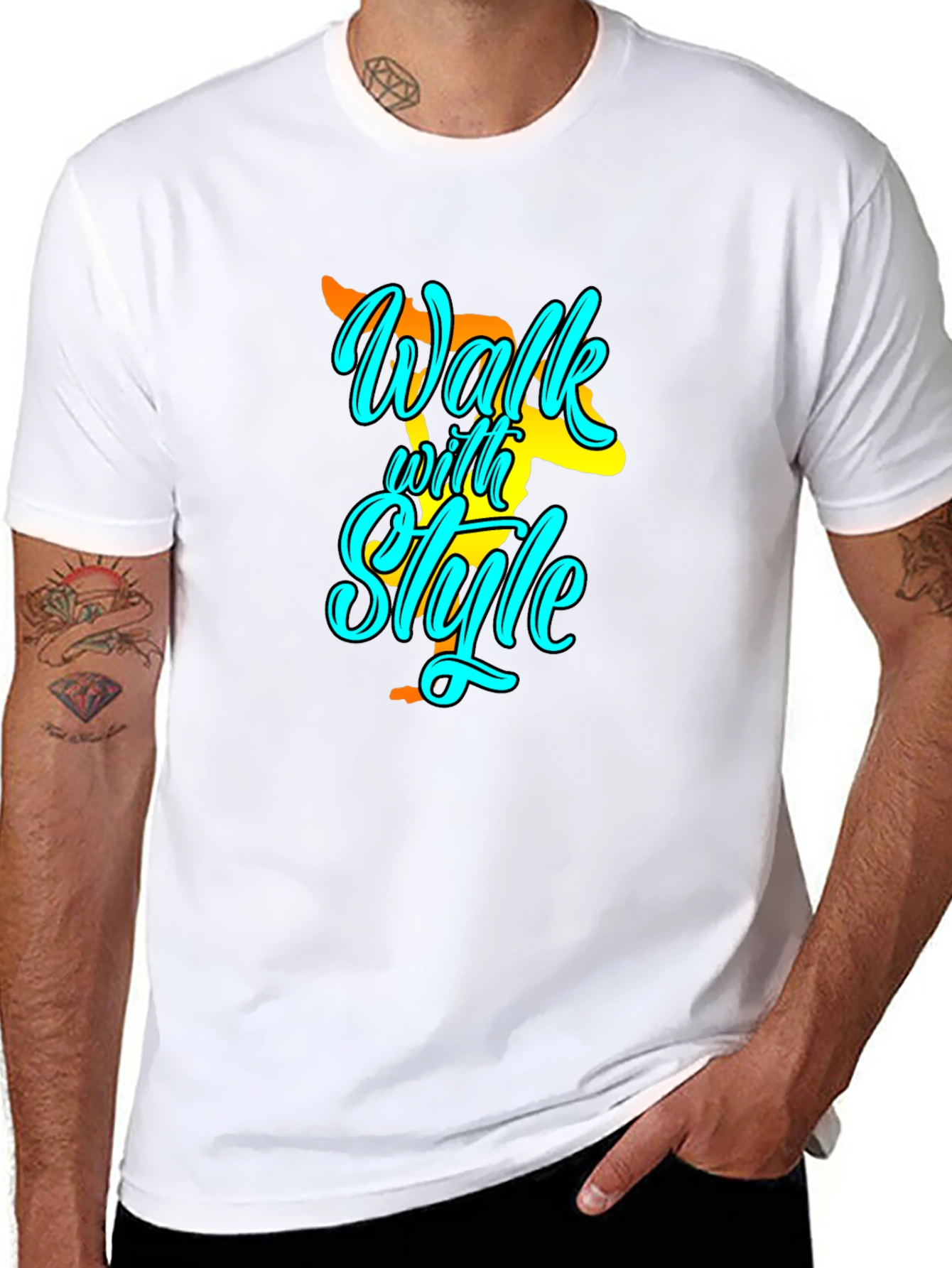 Walk with Style Black T-Shirt