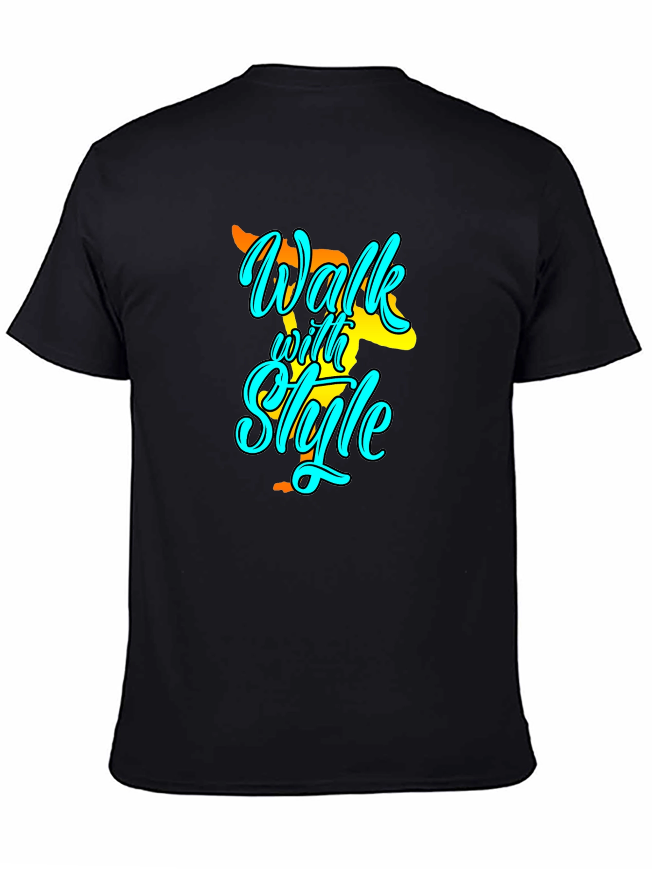 Walk with Style Black T-Shirt