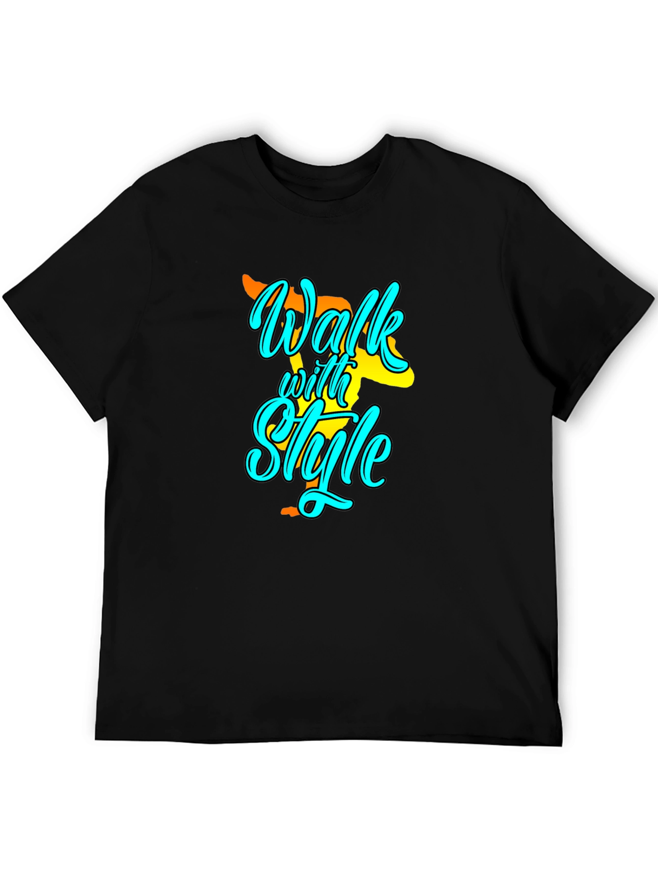 Walk with Style Black T-Shirt