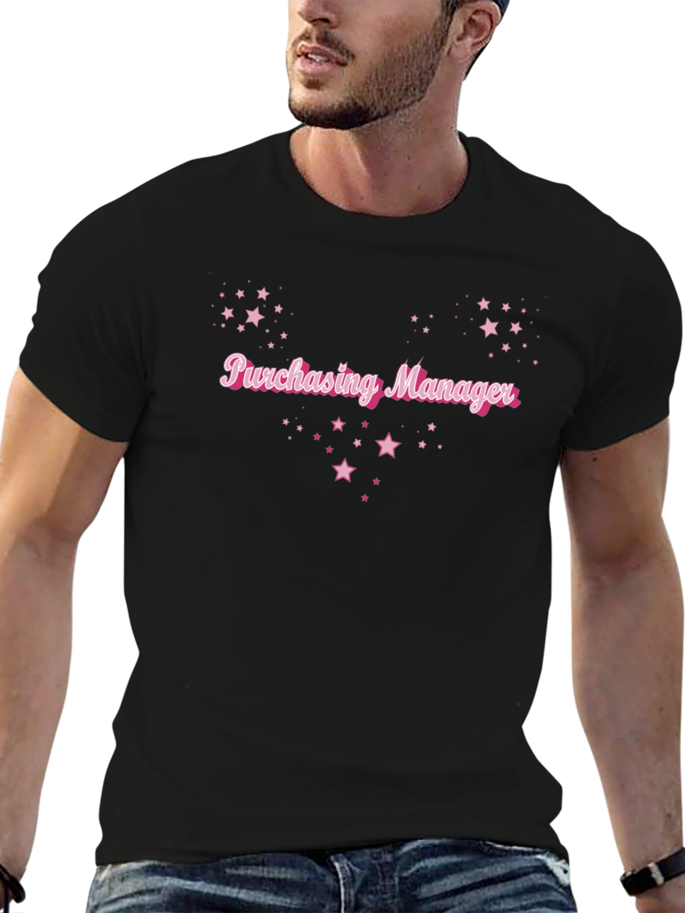Purchasing Manager Star Tee - Black Cotton Blend