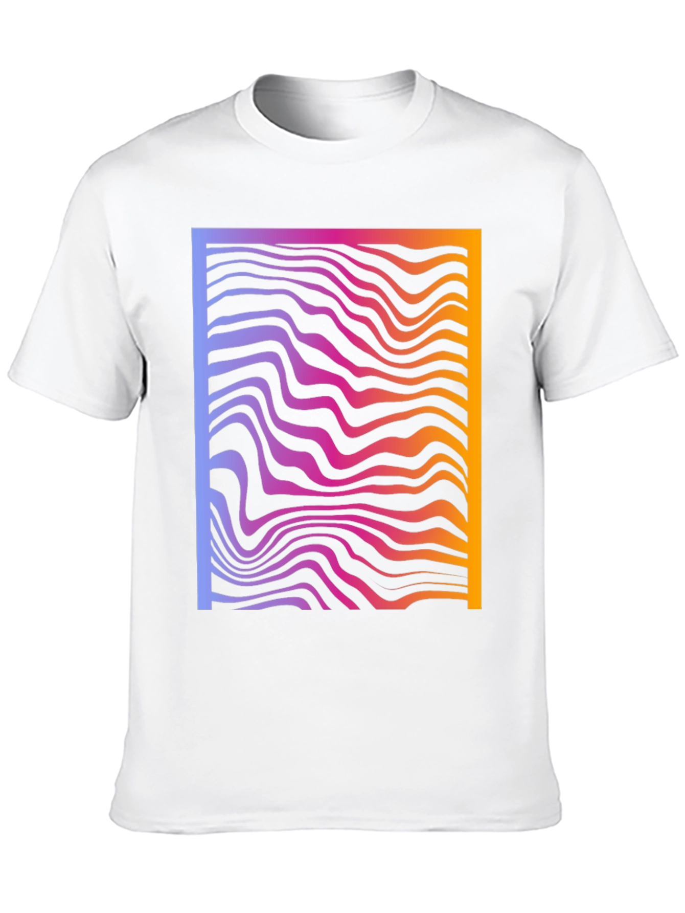 Abstract Gradient Wavy Line Graphic T-Shirt