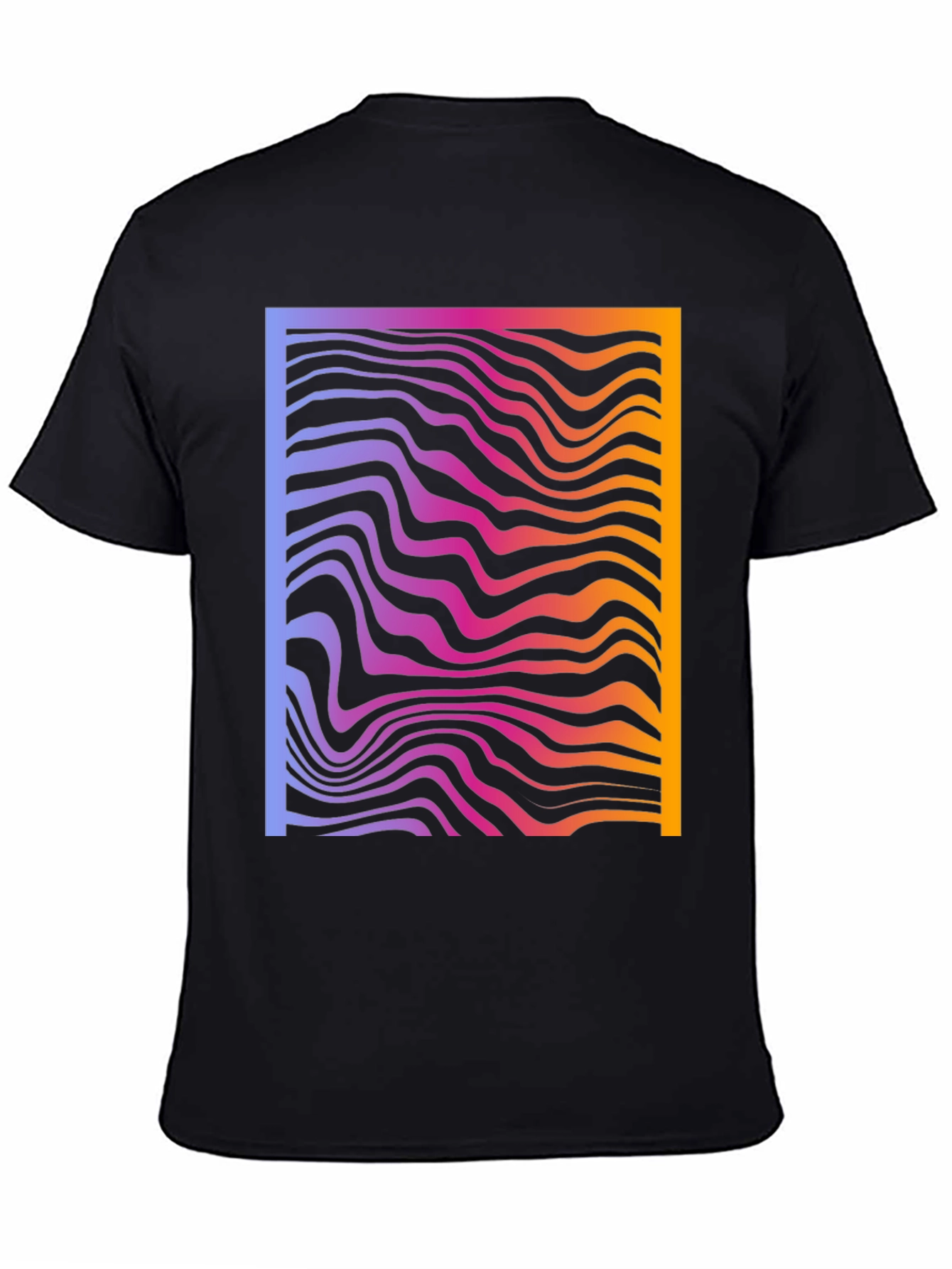 Abstract Gradient Wavy Line Graphic T-Shirt