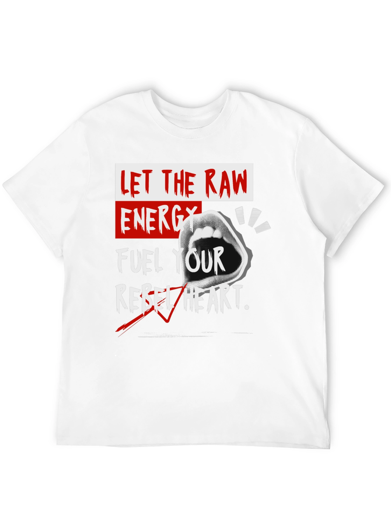 Raw Energy Rebel Heart Black Graphic Tee