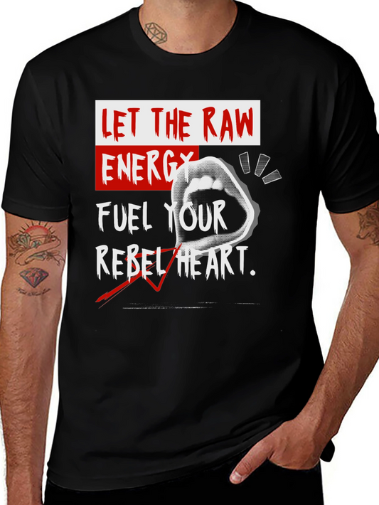 Raw Energy Rebel Heart Black Graphic Tee