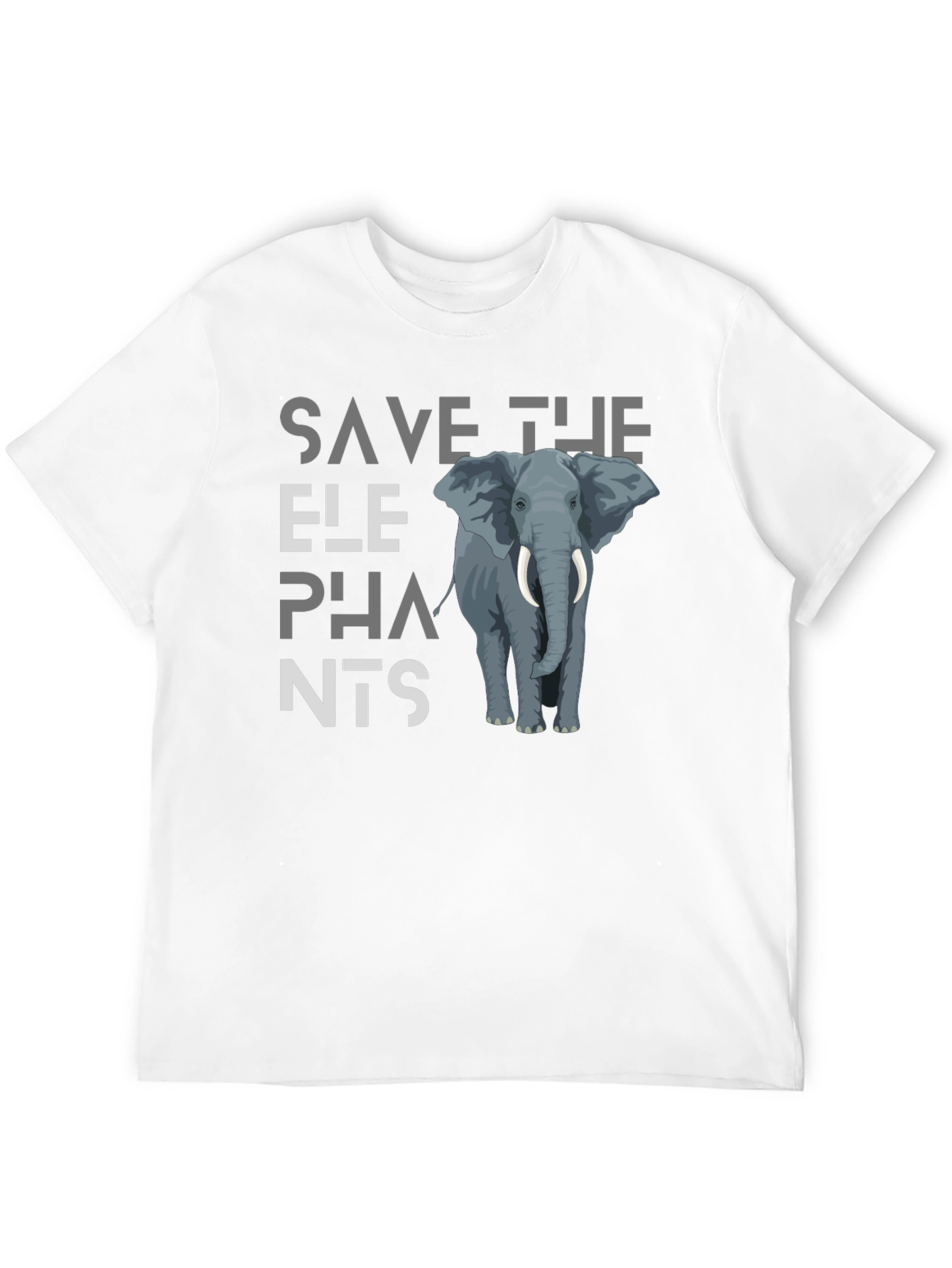 Save The Elephants Graphic Tee - Black Cotton T-Shirt