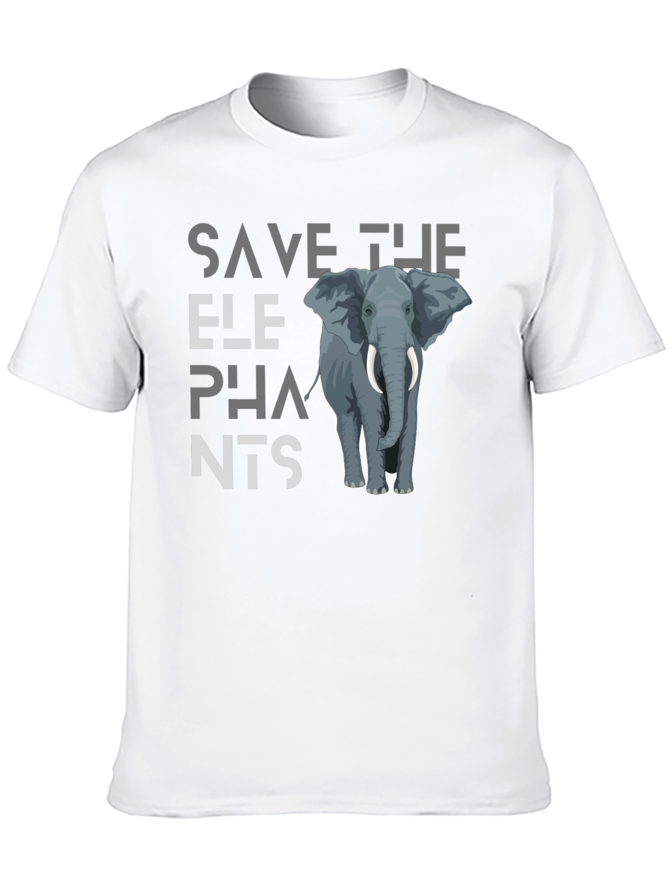 Save The Elephants Graphic Tee - Black Cotton T-Shirt