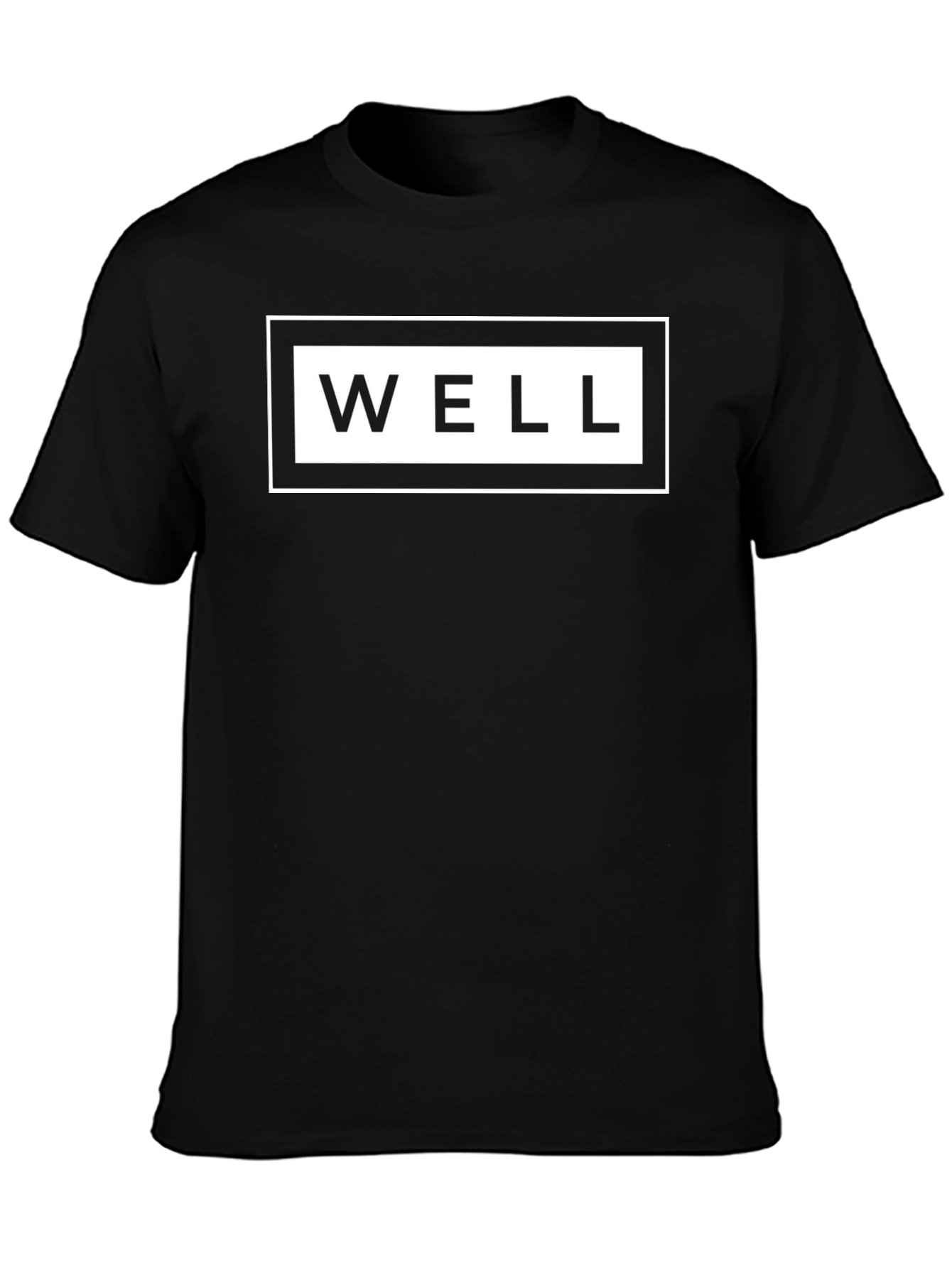 Stylish Black WELL Graphic Tee - Casual Comfort