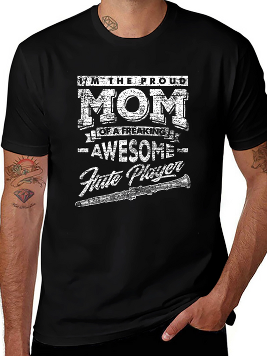 Proud Mom Awesome Flute Player Graphic T-Shirt